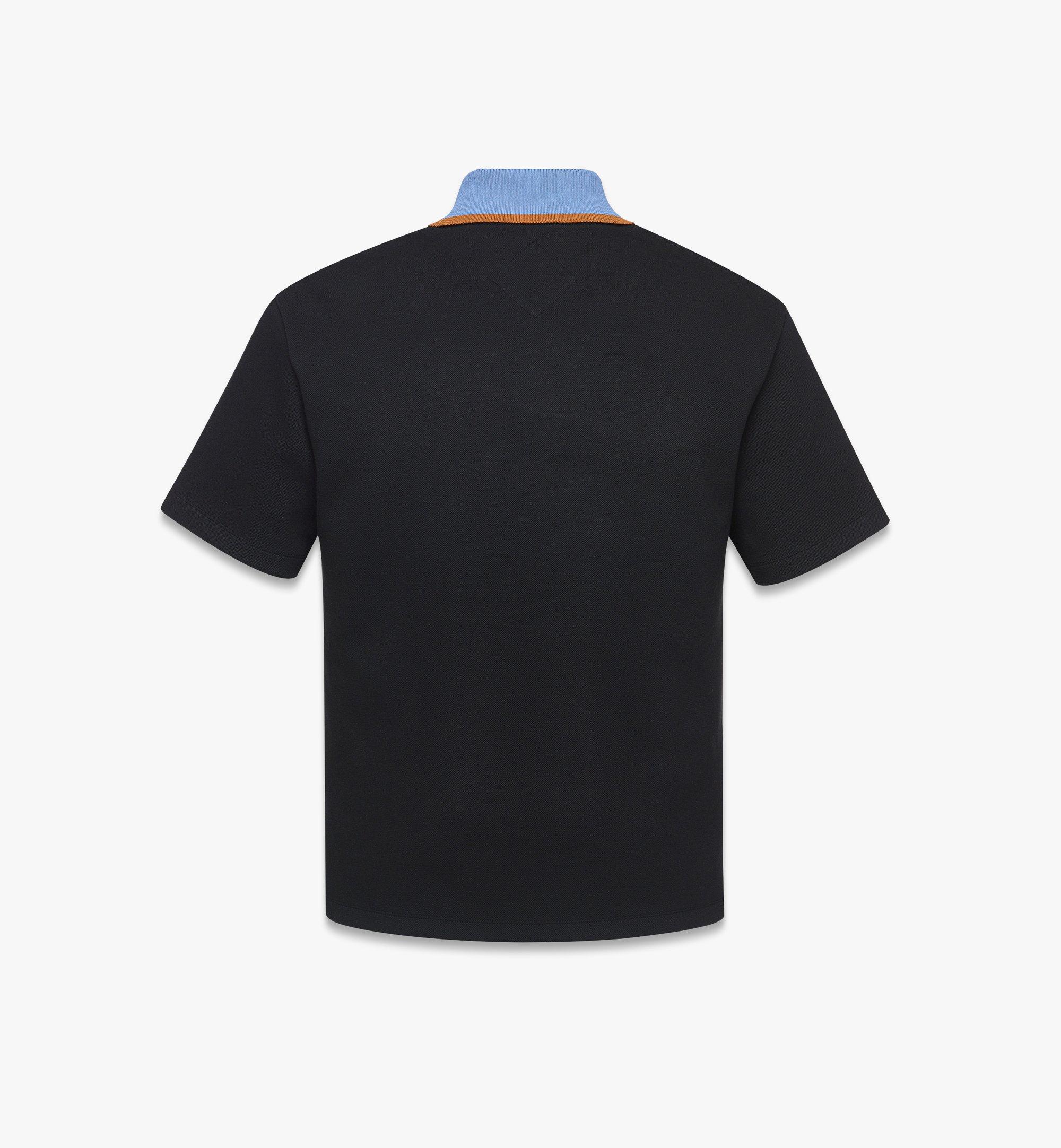 MCM Logo Patch Piqué Polo Black MHTESMM11BK00S Alternate View 1