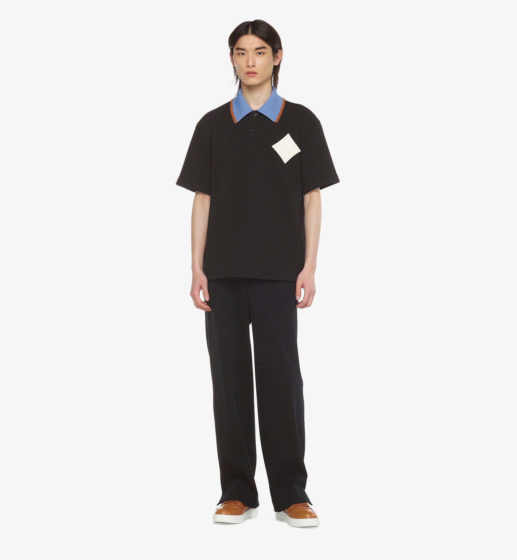 MCM Logo Patch Piqué Polo Black MHTESMM11BK00S Alternate View 2