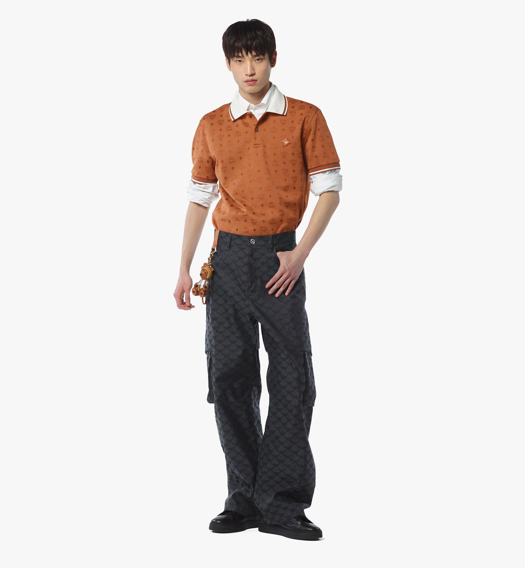 MCM Piqué Polo in Monogram Jacquard Cognac MHTFAMM01CO00L Alternate View 2