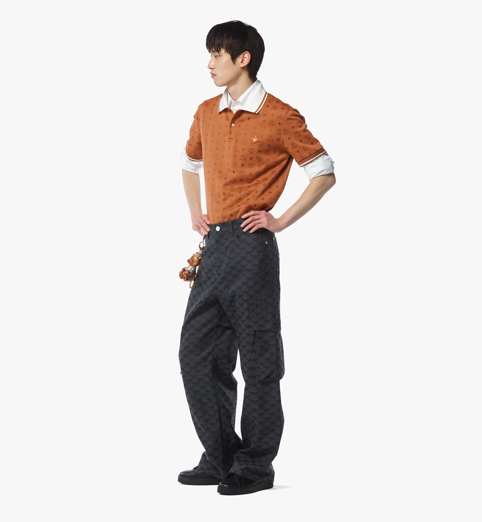 MCM Piqué Polo in Monogram Jacquard Cognac MHTFAMM01CO00L Alternate View 2