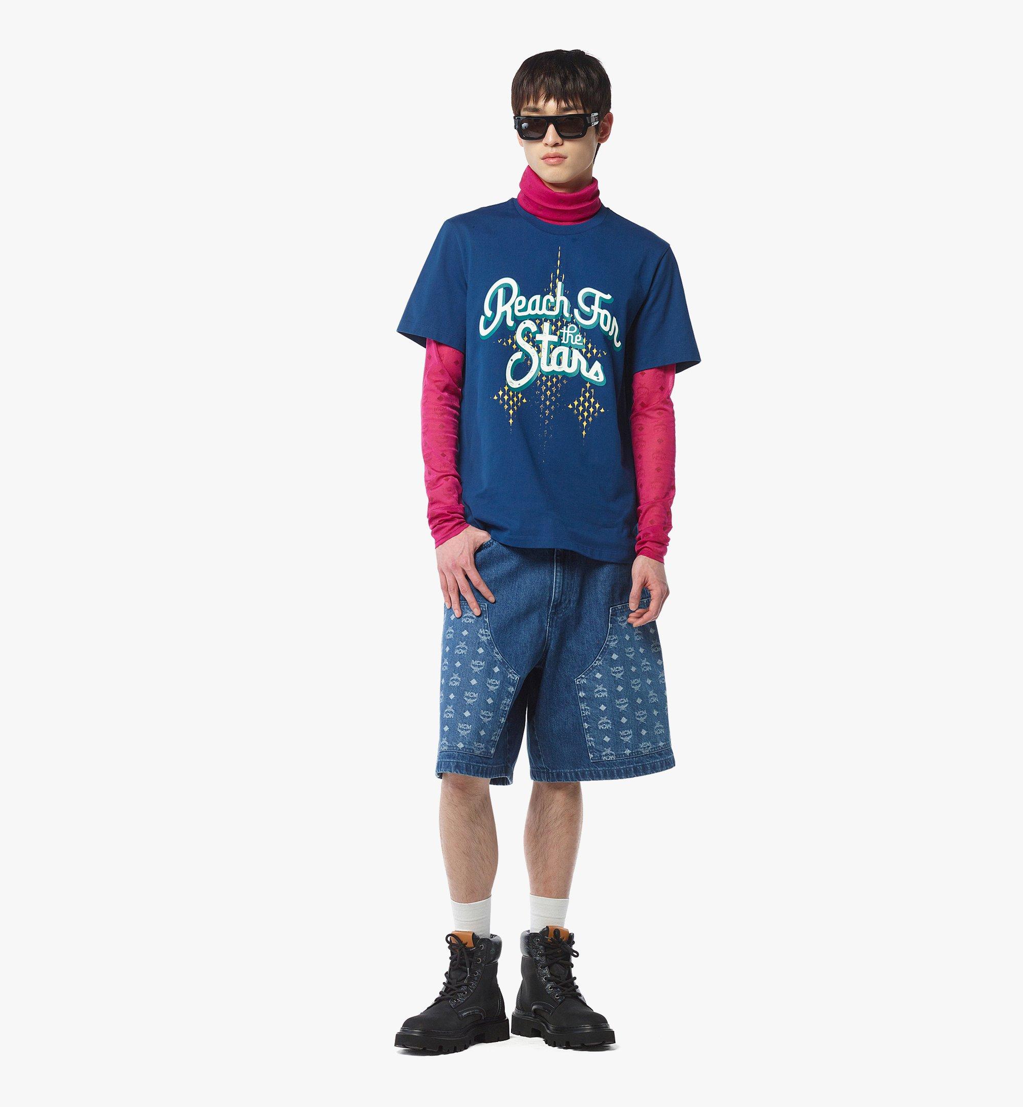 MCM Reach For The Stars T-Shirt in Organic Cotton  MHTFAMM02HD00M Alternate View 2