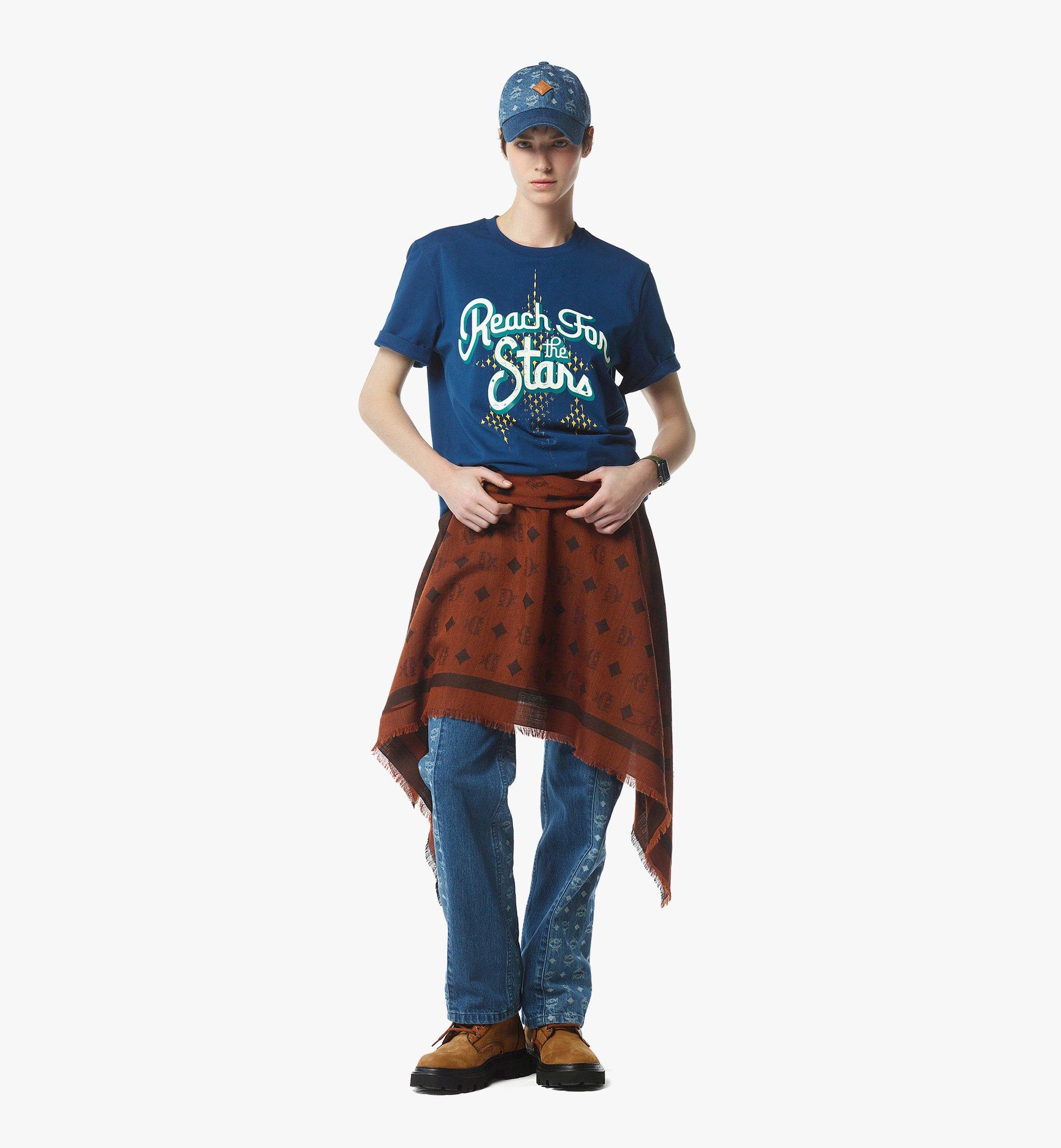 MCM Reach For The Stars T-Shirt aus Bio-Baumwolle Blue MHTFAMM02HD00S Noch mehr sehen 4