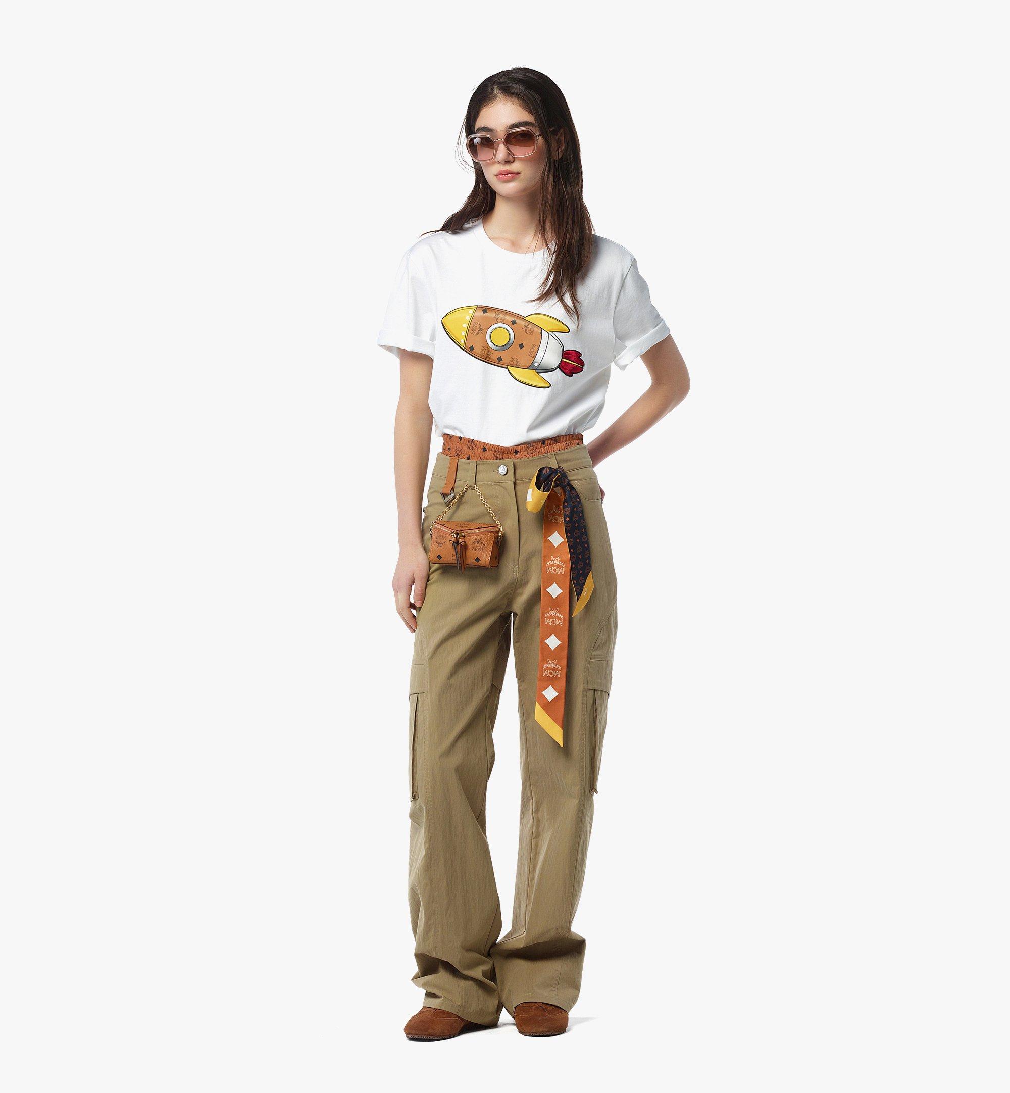 MCM T-Shirt aus Bio-Baumwolle mit Raketenmotiv White MHTFAMM04WT00L Noch mehr sehen 4