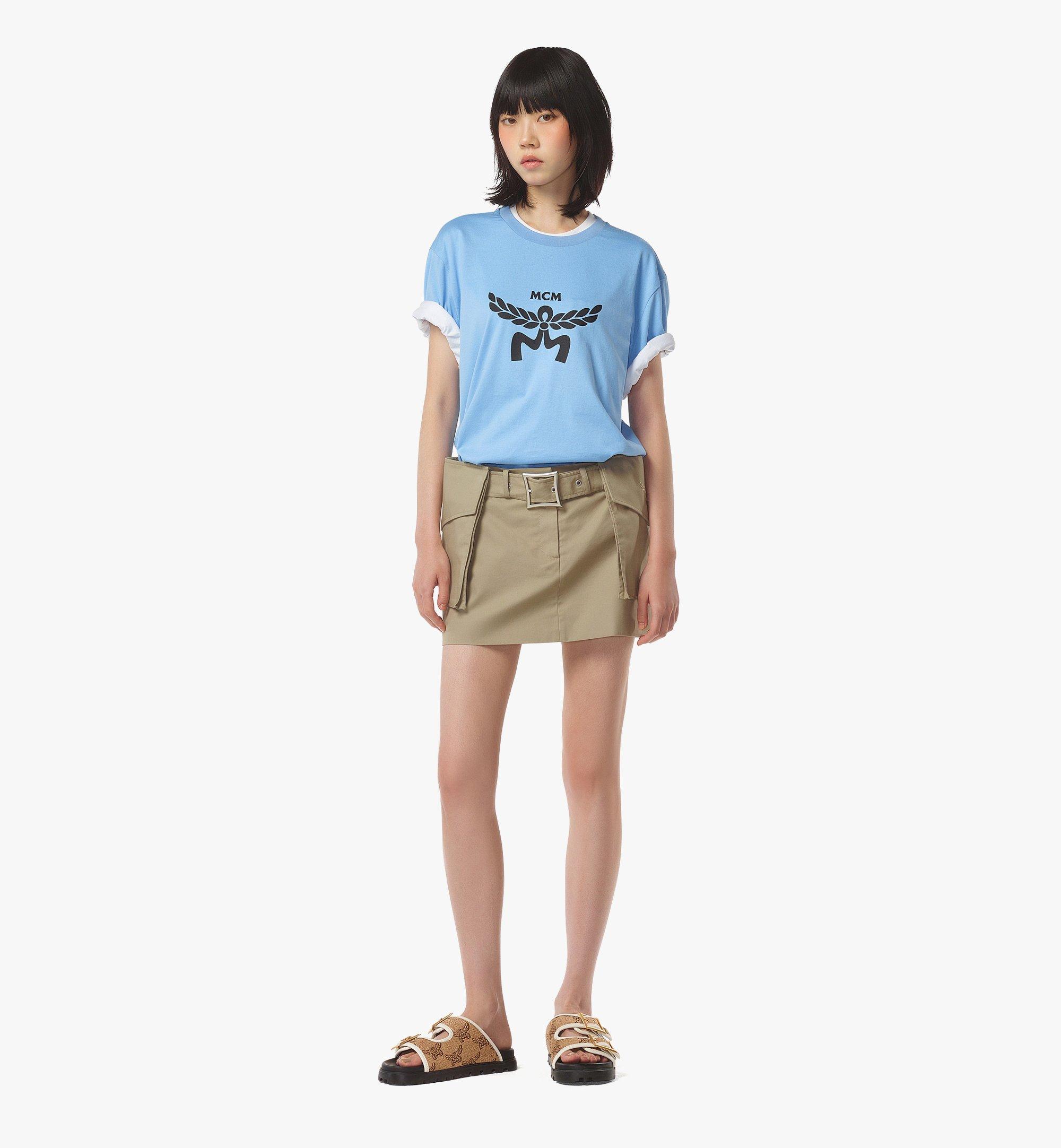 MCM T-Shirt aus Bio-Baumwolle mit Laurel-Logo-Print Blue MHTFSMM01L80XL Noch mehr sehen 3