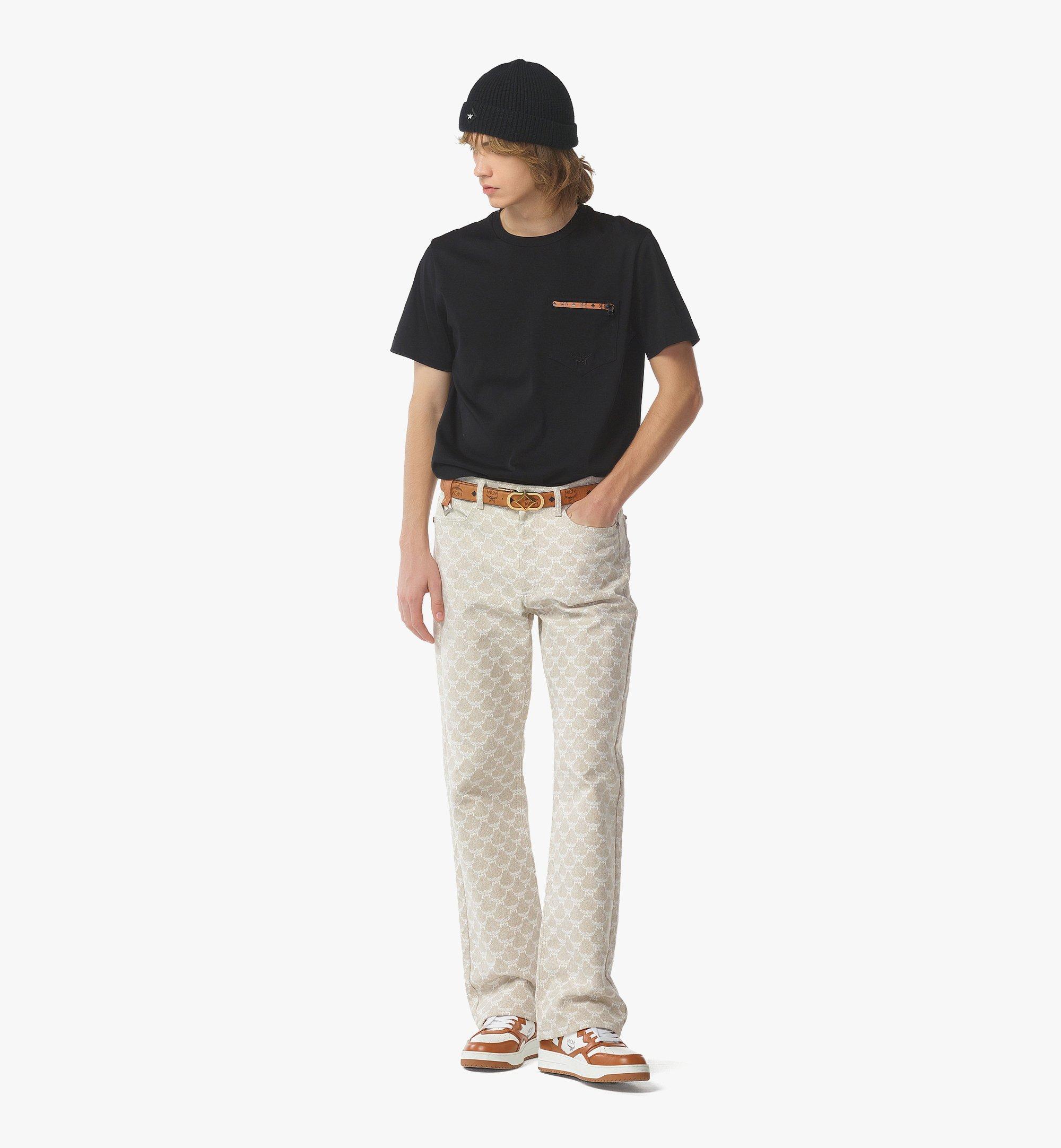 MCM 丝光棉Logo T恤，设计有拉链口袋 Black MHTFSMM05BK0XL 更多视角 2