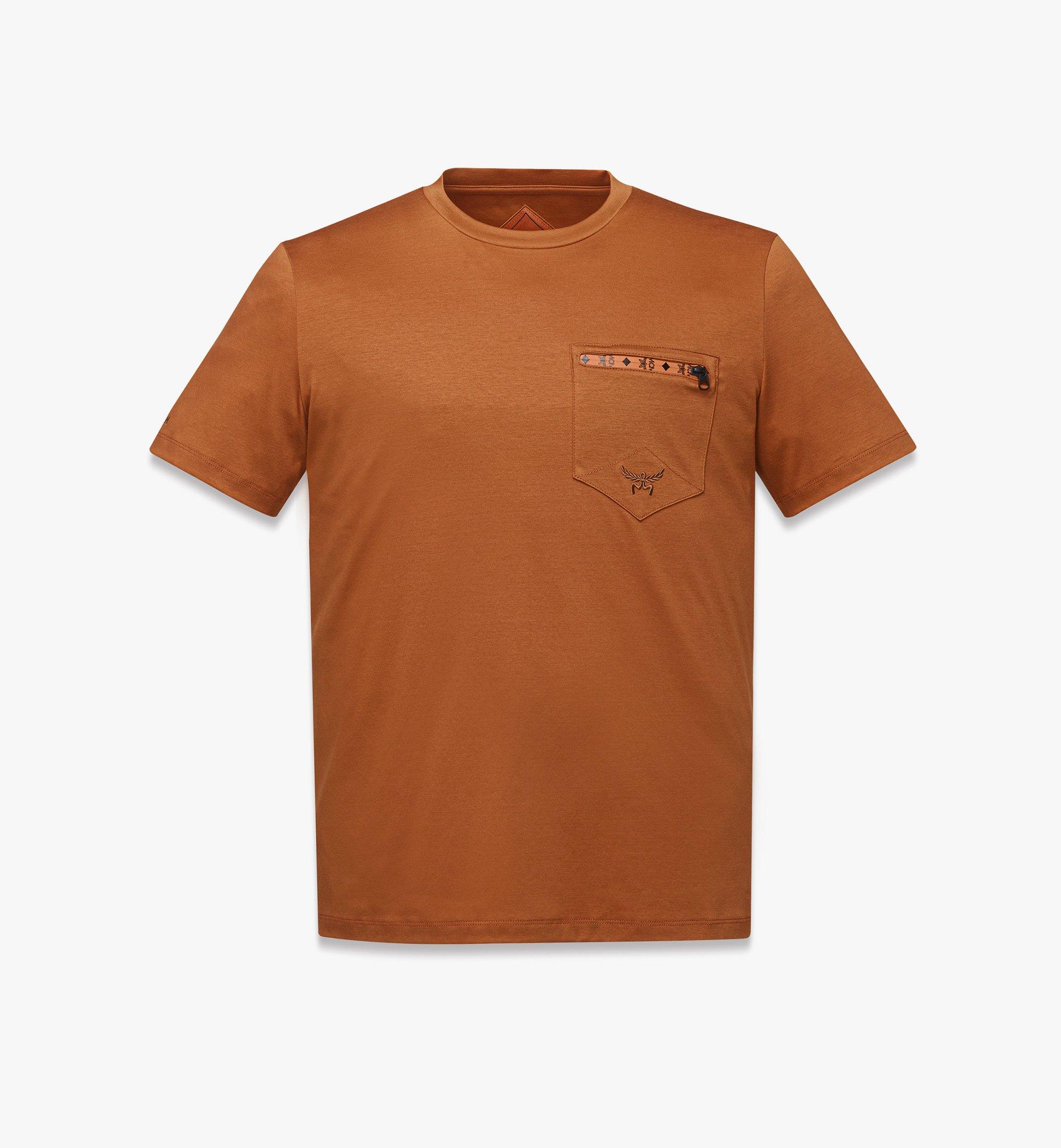 Medium Silket Logo T-Shirt w/ Zip Pocket Cognac | MCM ®US