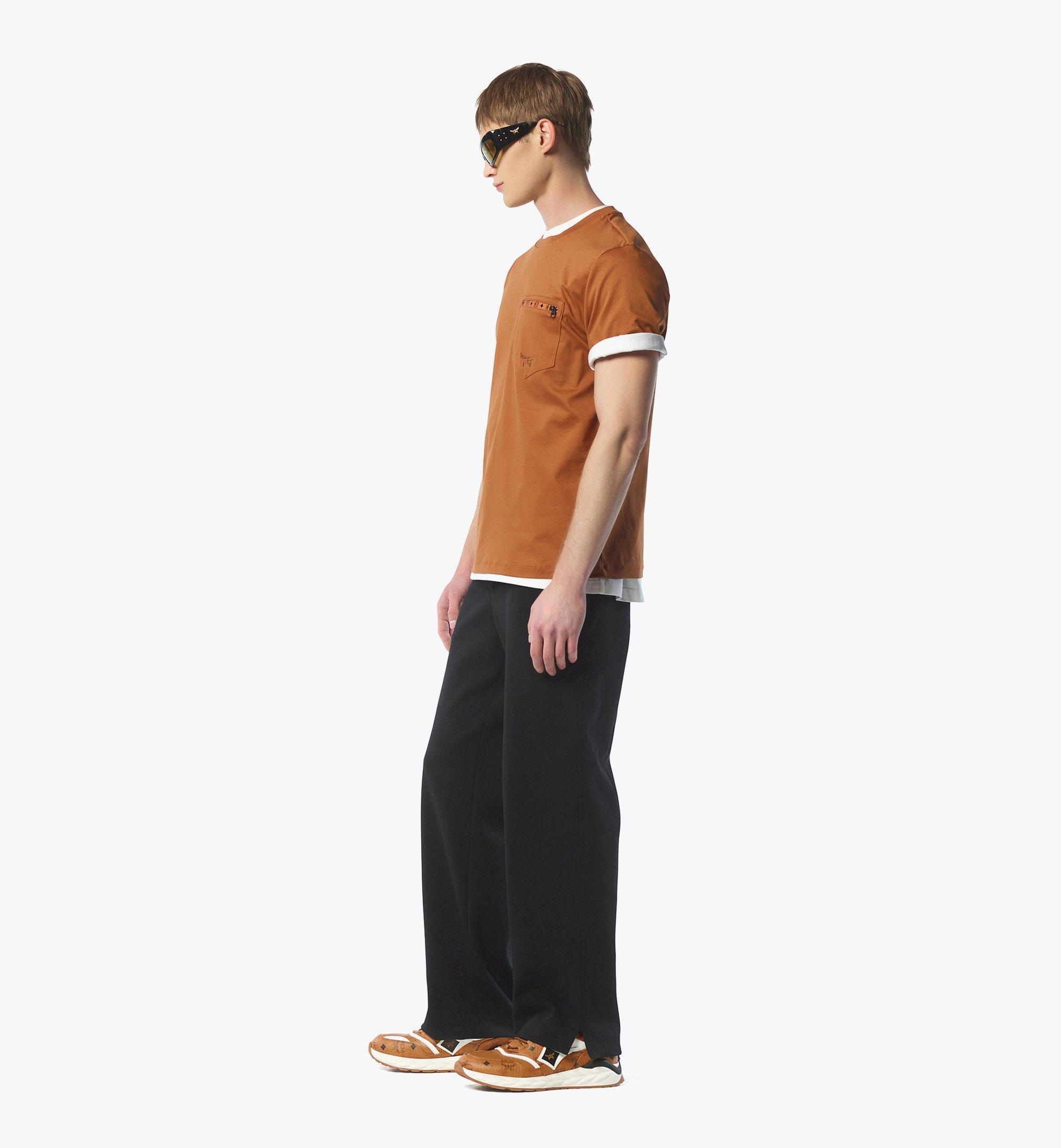 MCM Silket Logo T-Shirt w/ Zip Pocket Cognac MHTFSMM05CO2XL Alternate View 2