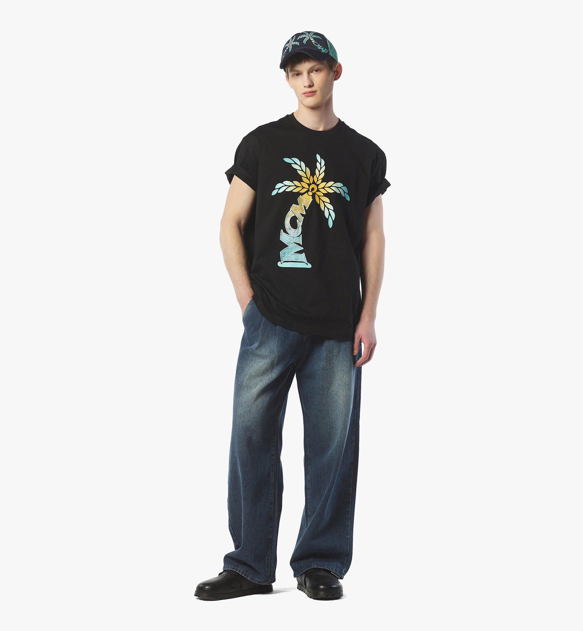 MCM Gradation Palm Logo T-Shirt aus Bio-Baumwolle Black MHTFSMM06BK0XS Noch mehr sehen 2