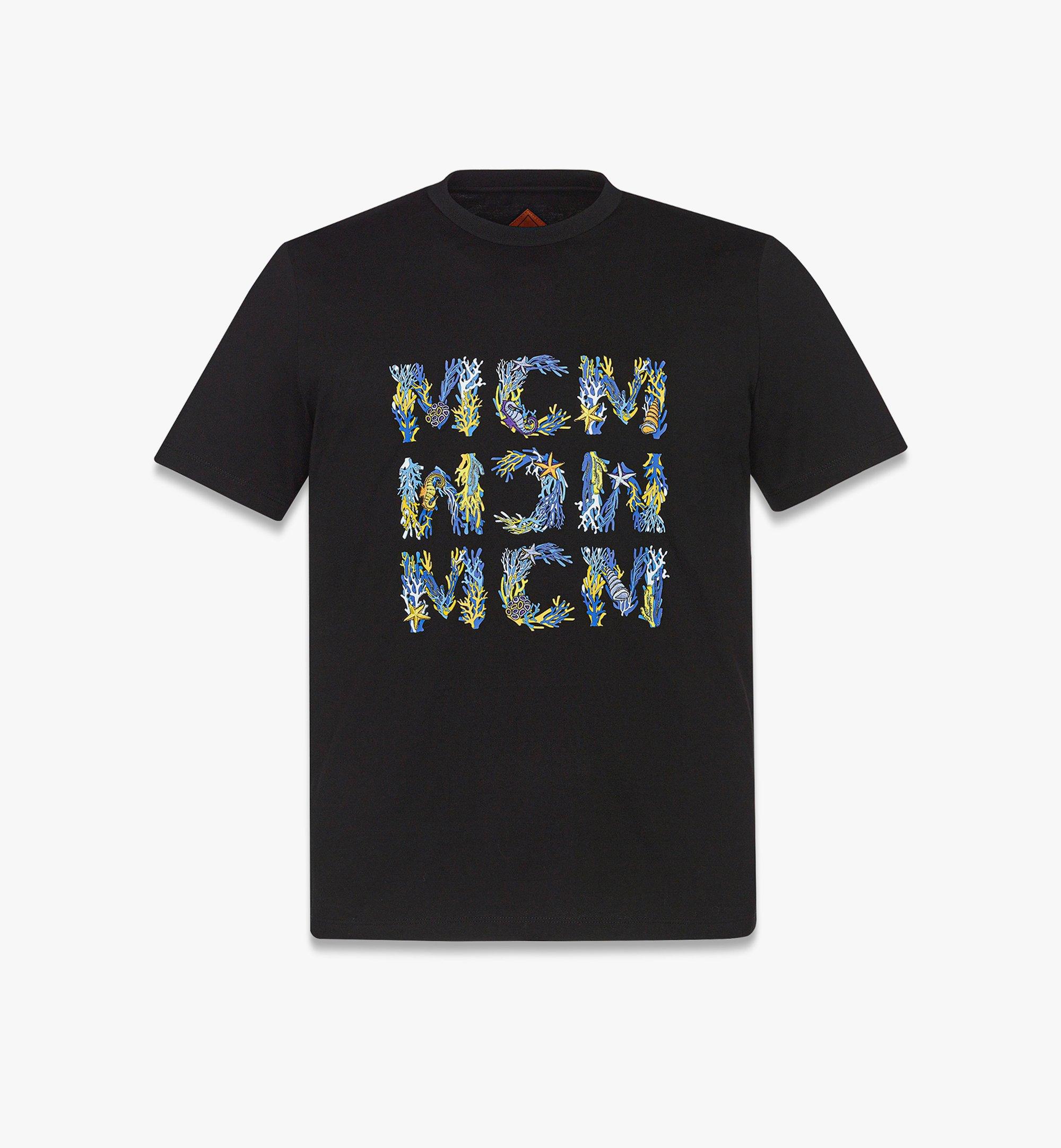MCM Logo-T-Shirt Aquatic aus Bio-Baumwolle Black MHTFSMM07BK0XL Noch mehr sehen 1