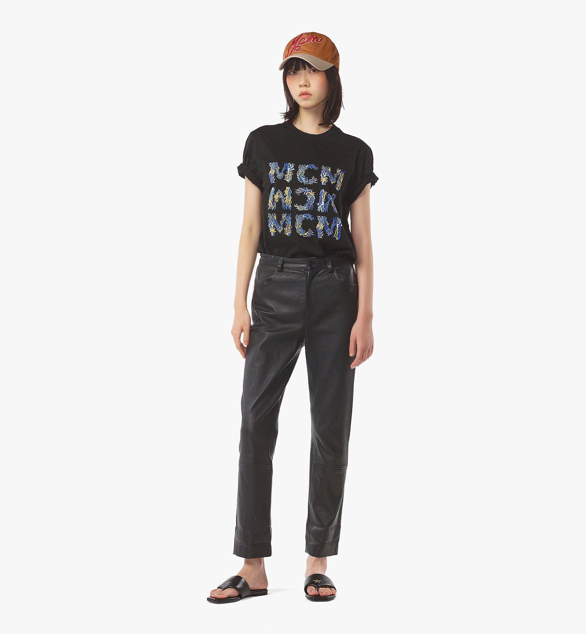 MCM Logo-T-Shirt Aquatic aus Bio-Baumwolle Black MHTFSMM07BK0XL Noch mehr sehen 4