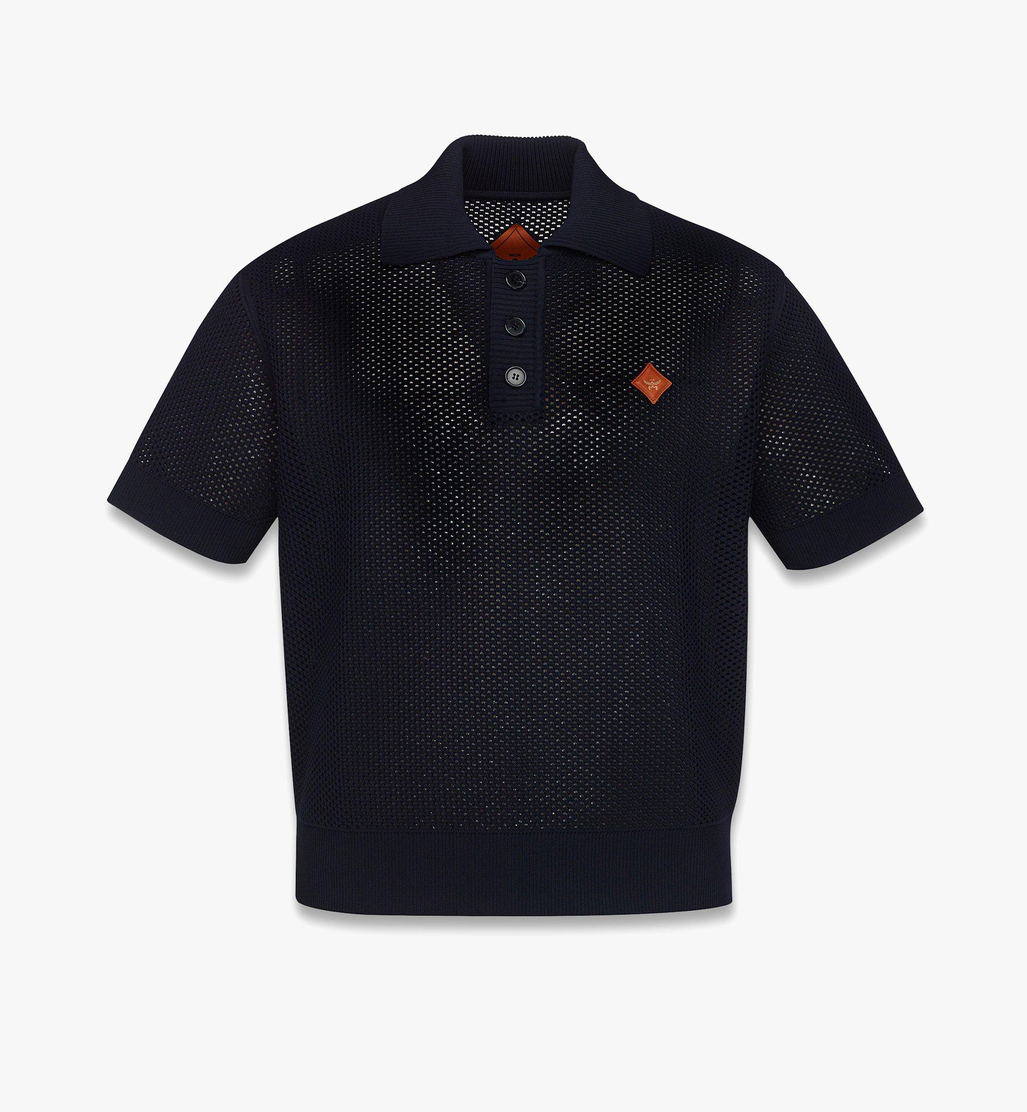 Logo Patch Mesh Knit Polo