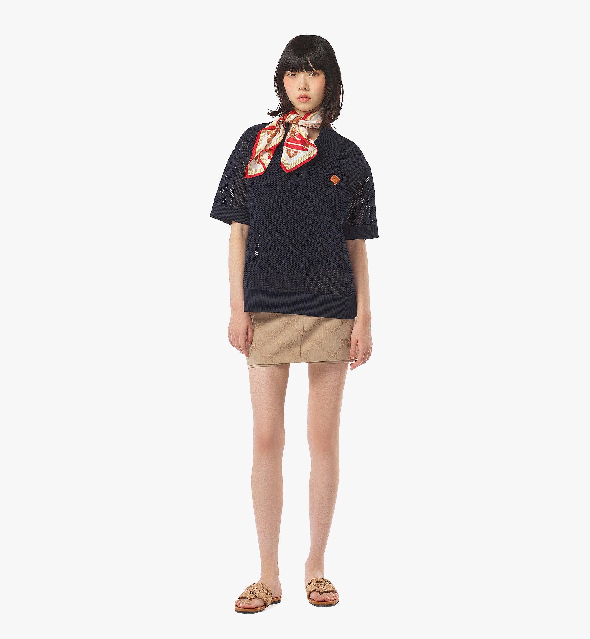 Logo Patch Mesh Knit Polo