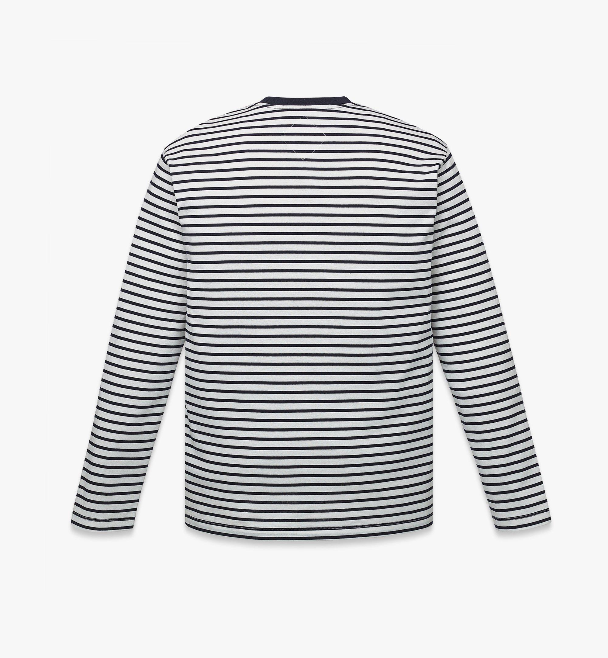 MCM Logo Stripe Long Sleeve T-Shirt Blue MHTFSMM12VC00M Alternate View 1