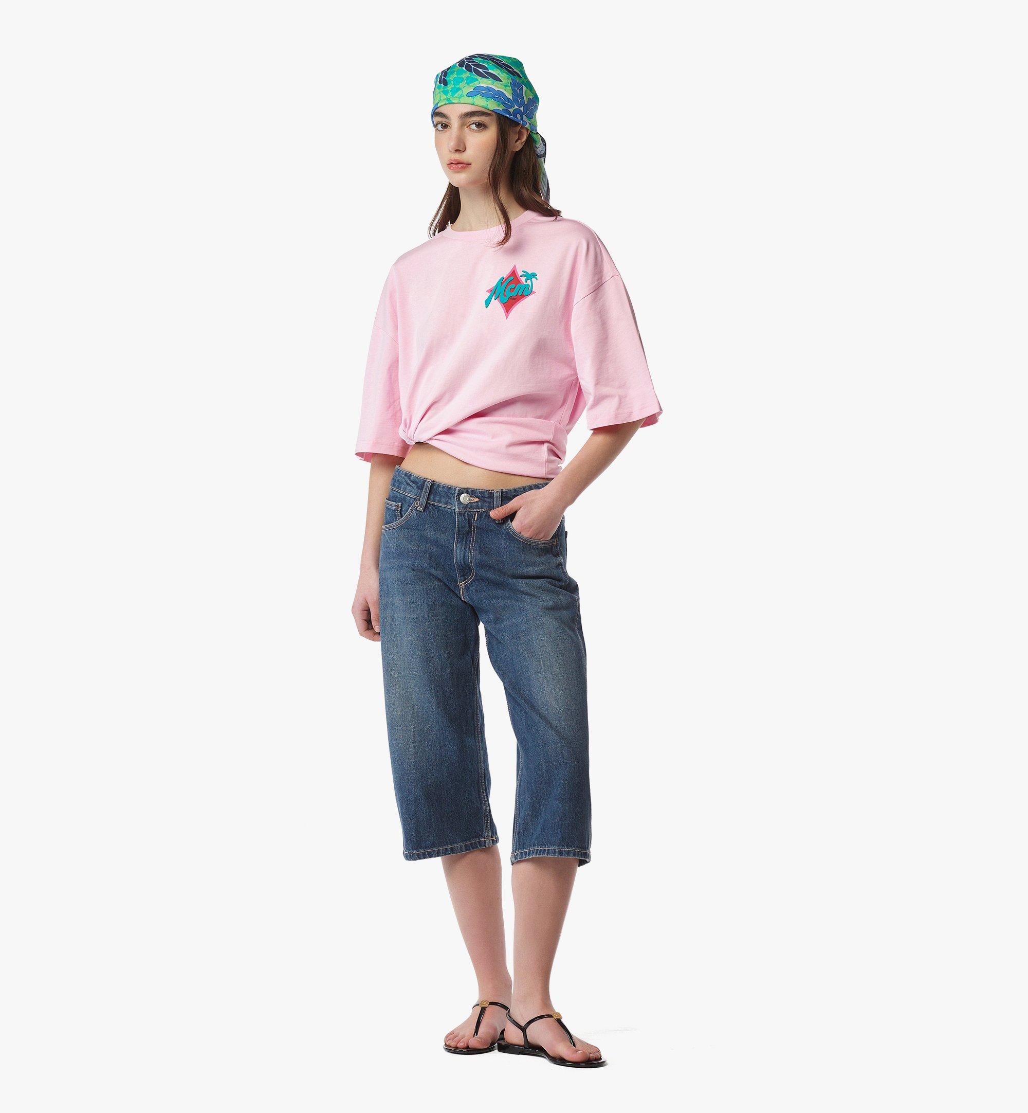 MCM MCM X SNIPES Logo T-Shirt Pink MHTFSMM19Q400L Alternate View 2