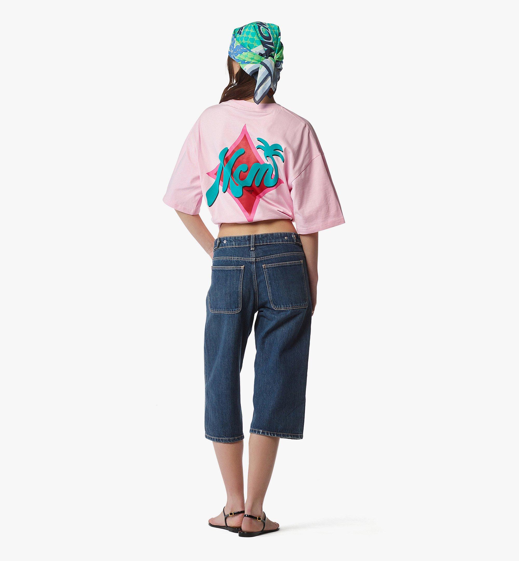 MCM MCM X SNIPES Logo T-Shirt Pink MHTFSMM19Q400M Alternate View 3