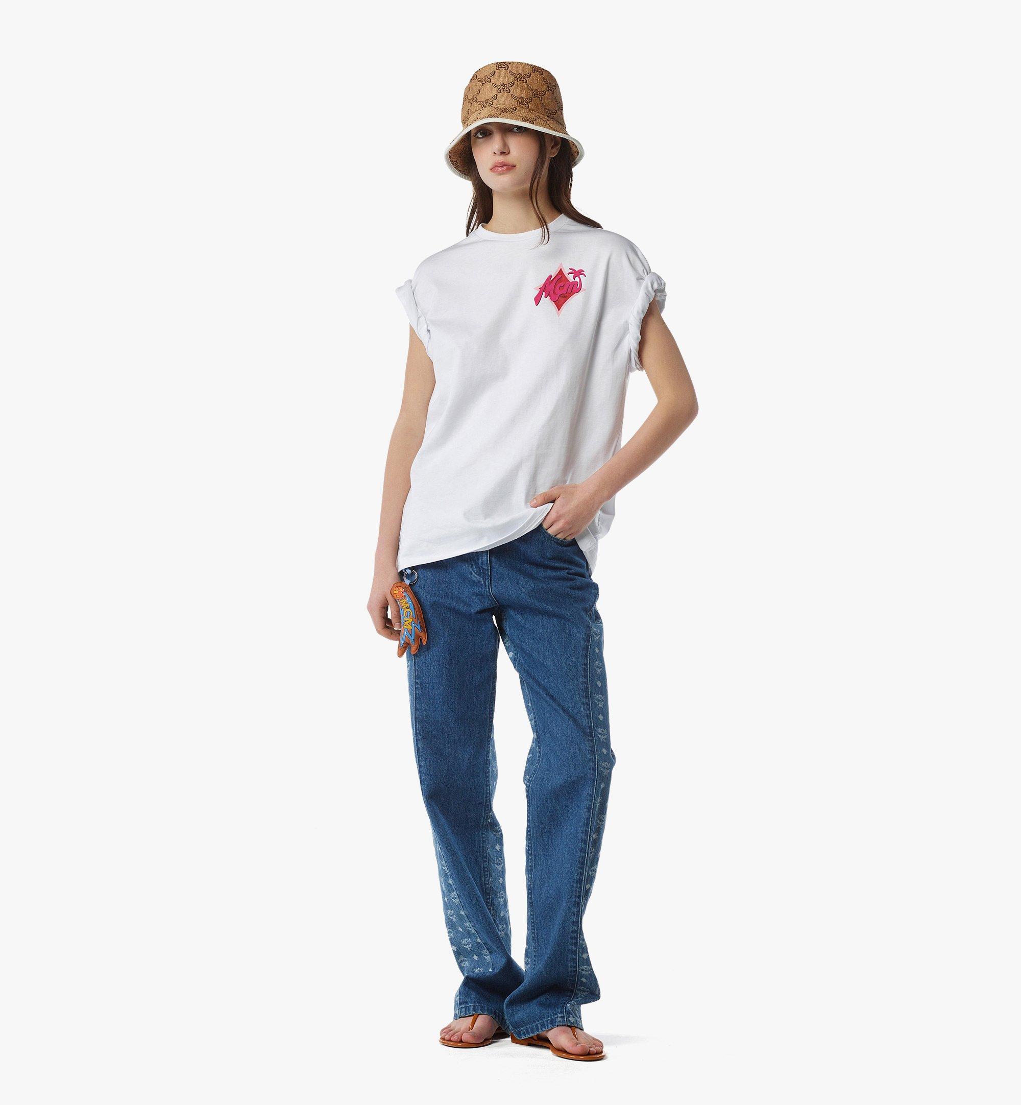 MCM MCM X SNIPES Logo T-Shirt White MHTFSMM19WT00L Alternate View 4
