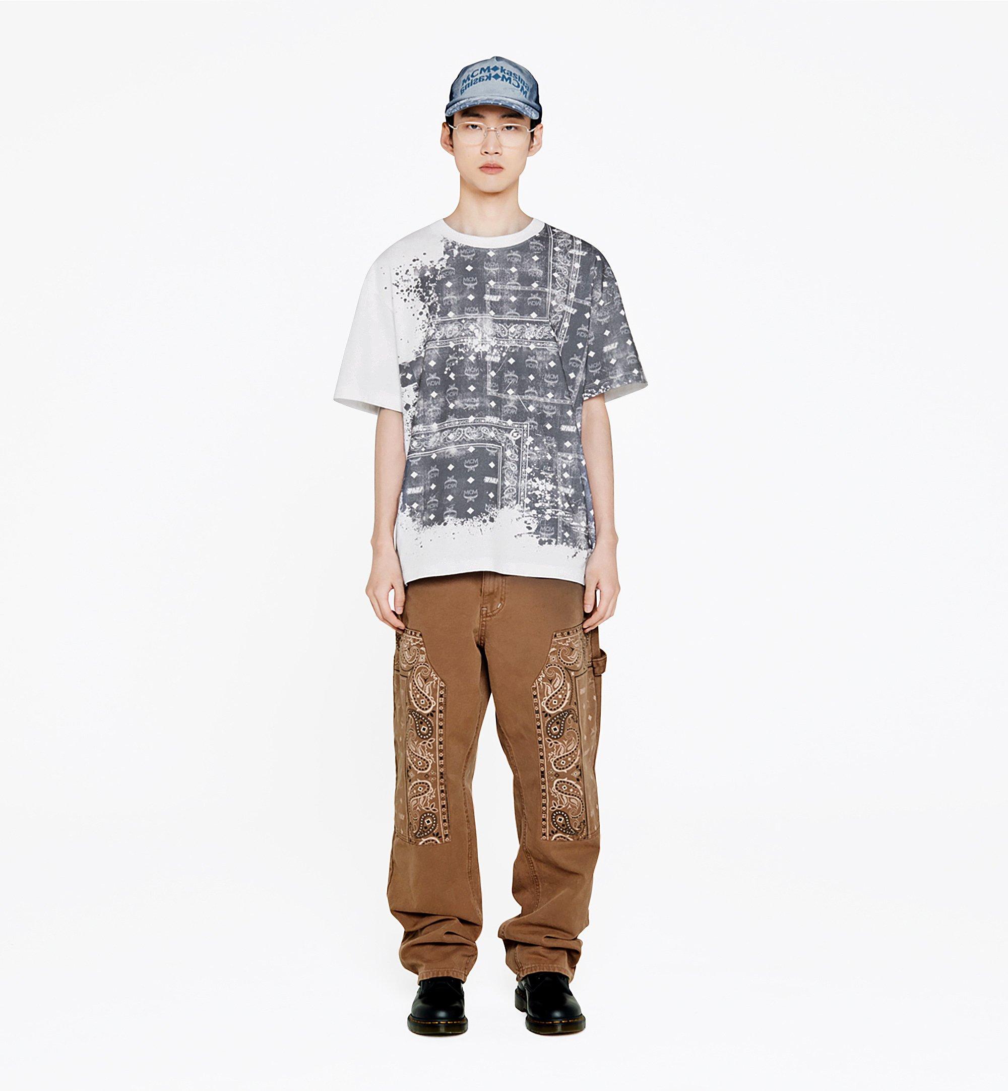 MCM MCM X KASINA Distressed Bandana Monogram Print T-Shirt White MHTFSMM24WT00S Alternate View 2