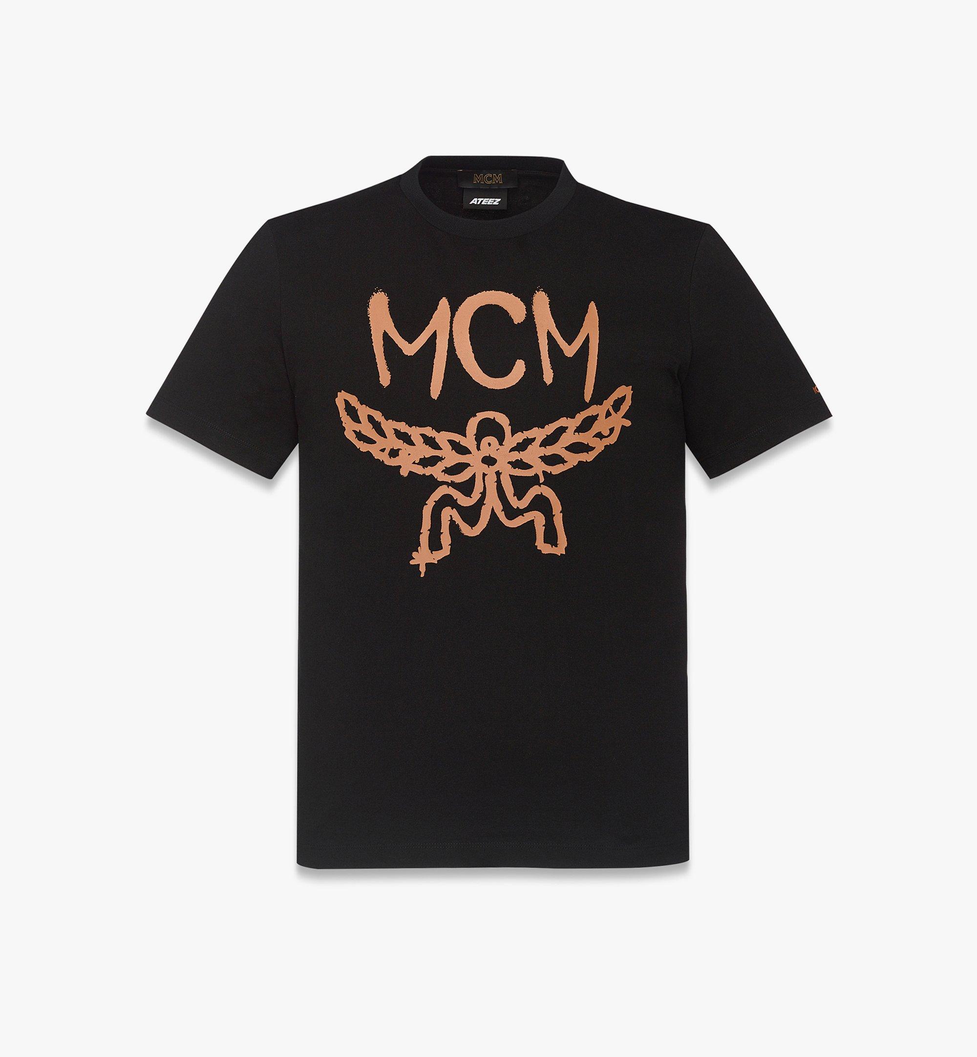 L MCM X ATEEZ with MINGI 코튼 로고 티셔츠 Black | MCM ®KR