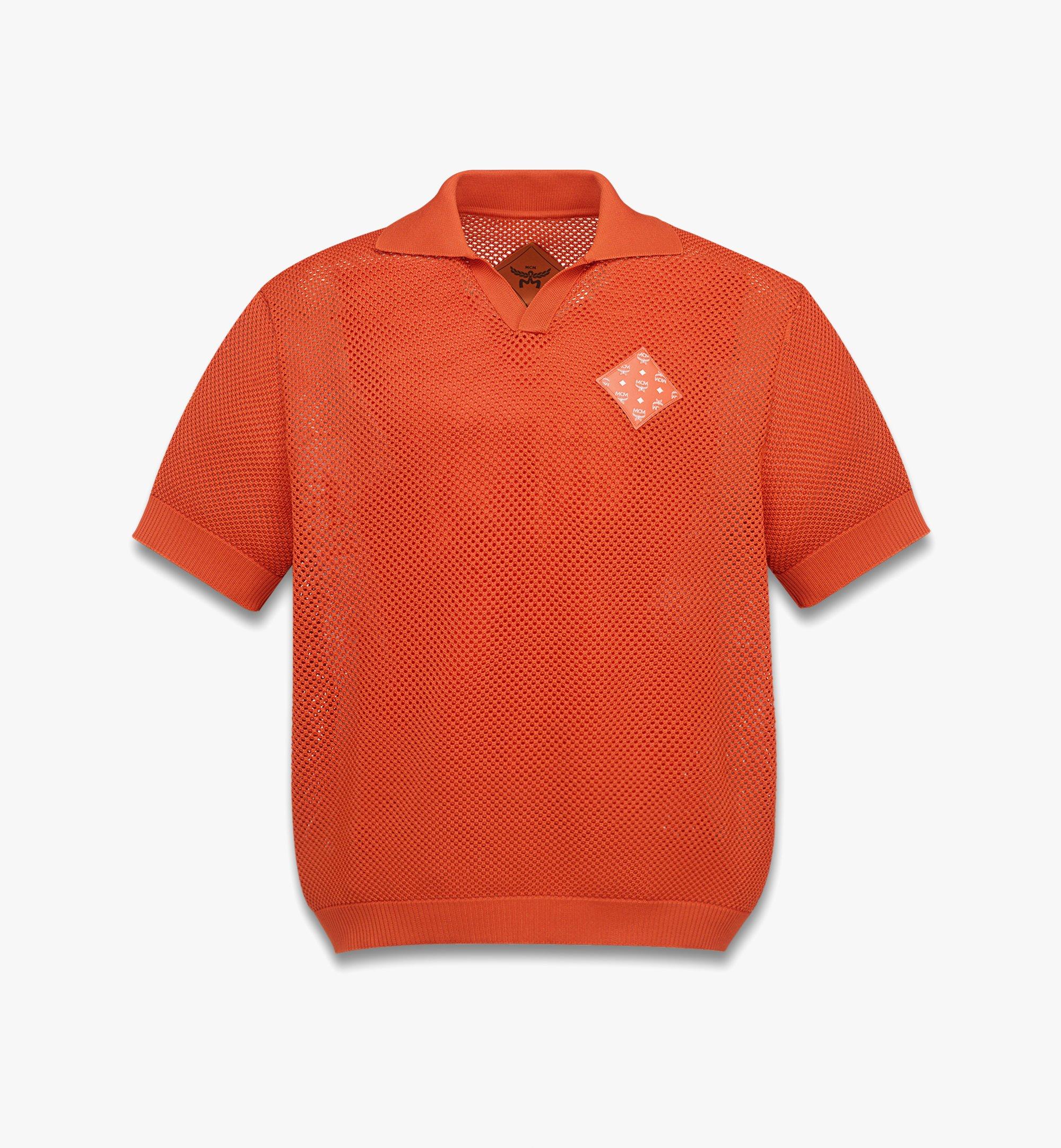 Large Visetos Patch Mesh Knit Polo Orange | MCM ®US