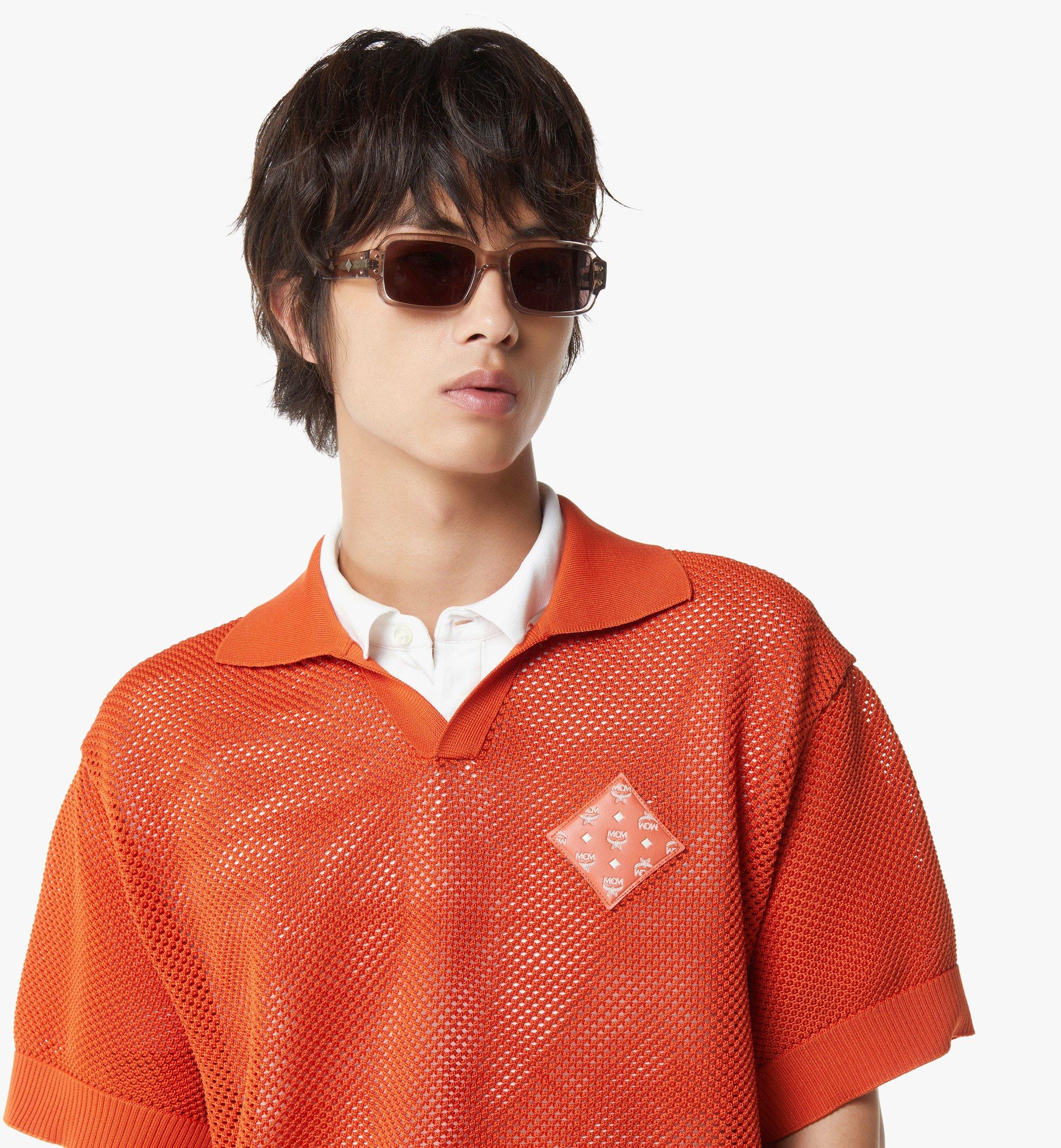 Large Visetos Patch Mesh Knit Polo Orange | MCM ®US