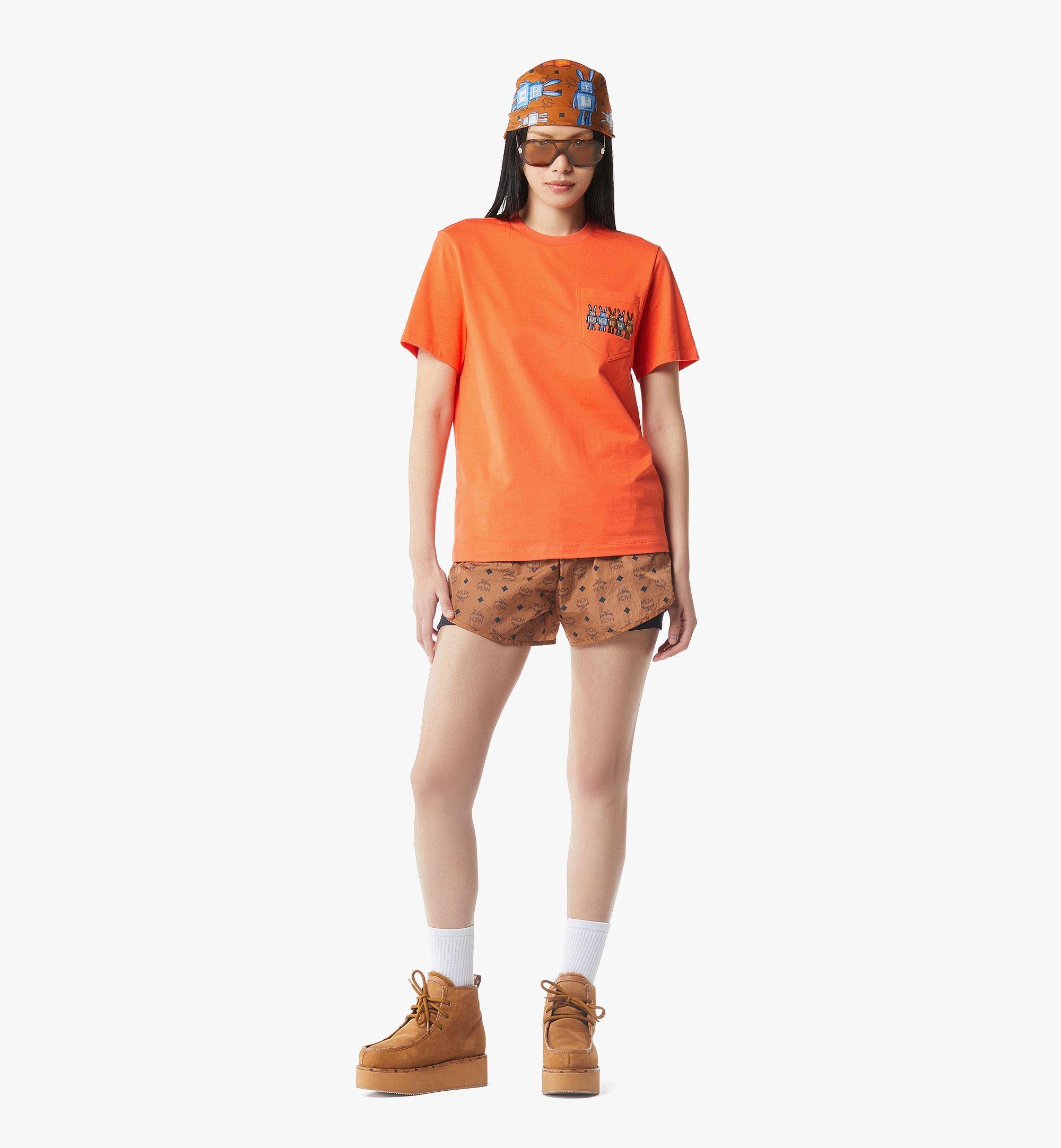 MCM Rabot Pocket T-Shirt in Organic Cotton Orange MHTGSMM05OQ0XL Alternate View 2