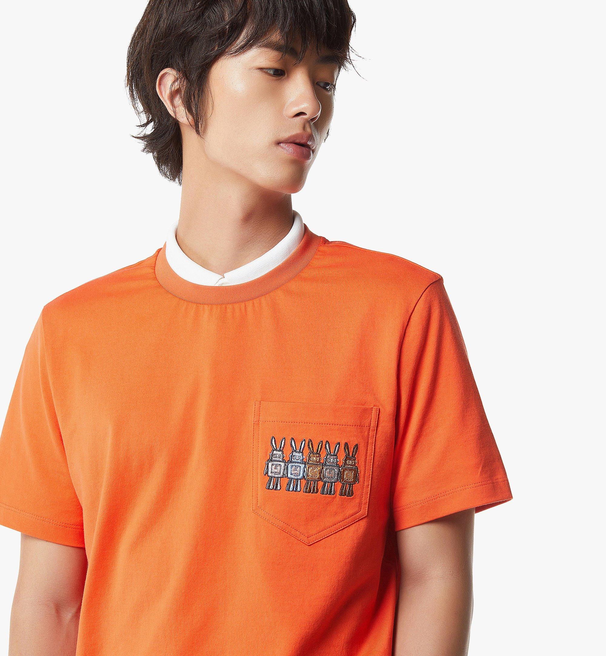 MCM Rabot Pocket T-Shirt in Organic Cotton Orange MHTGSMM05OQ0XL Alternate View 4