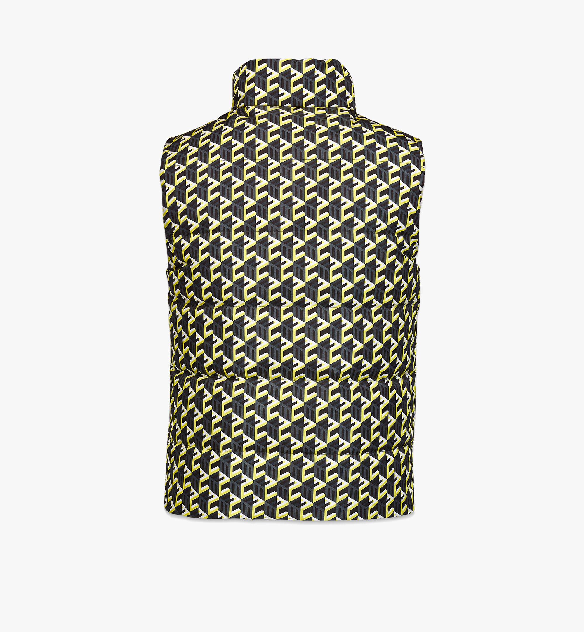 MCM Men’s Cubic Monogram Print Reversible Vest in ECONYL® Yellow MHVCSCK06YW00M Alternate View 2