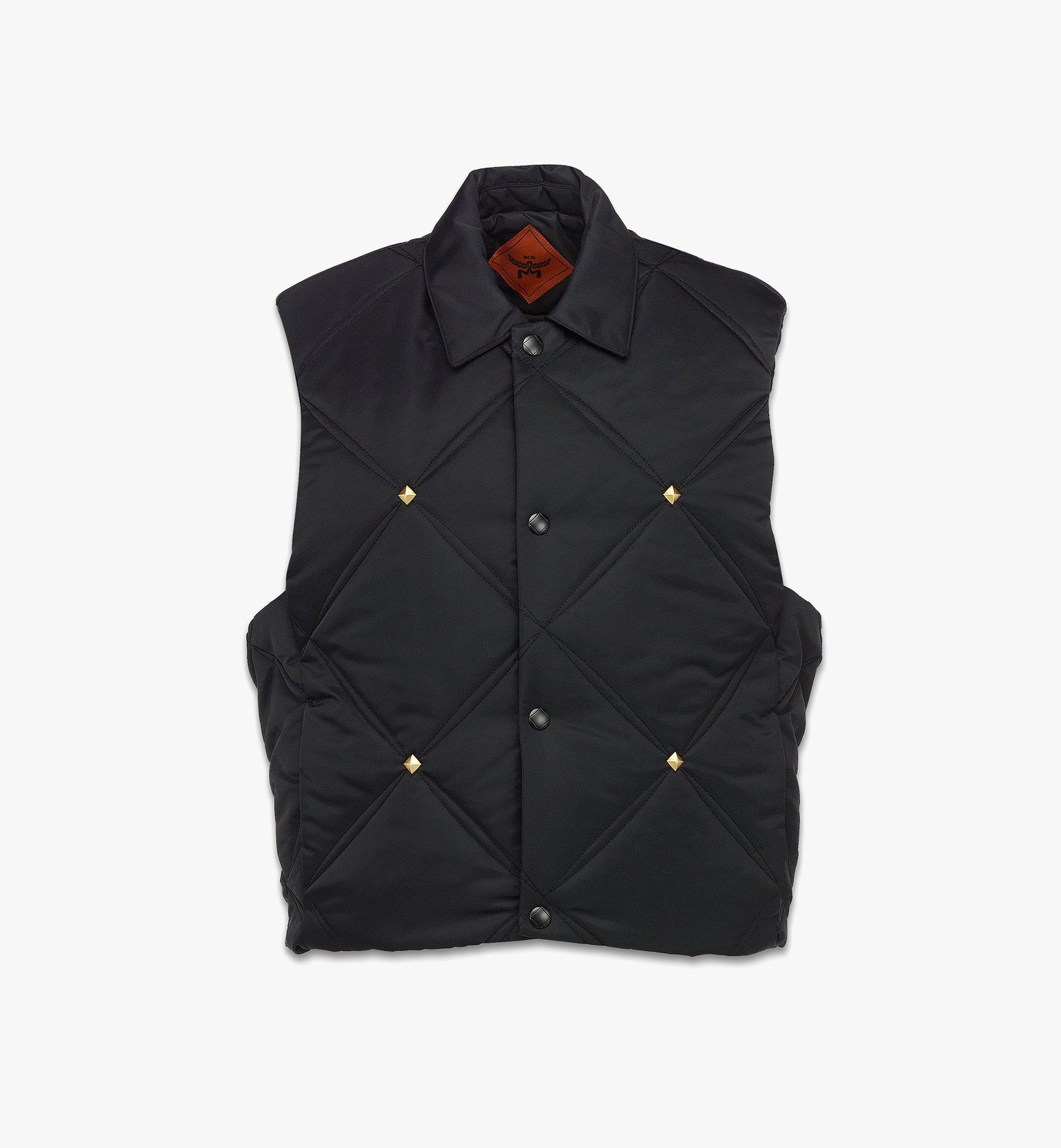 Large Studded Vest in Recycled Nylon Black