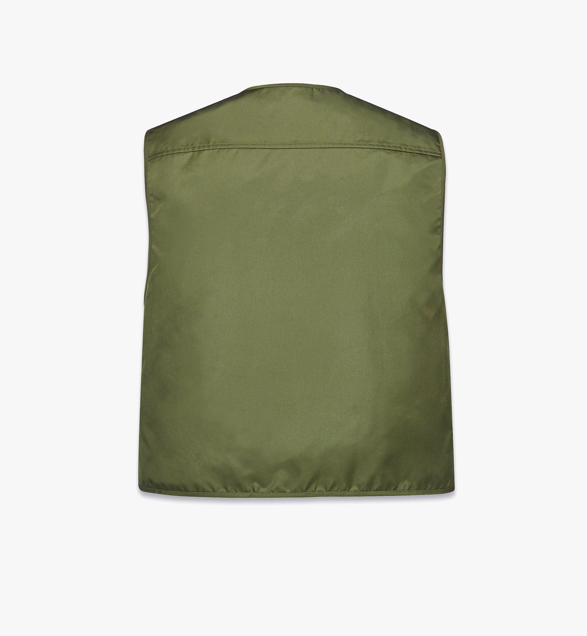 MCM Weste aus ECONYL® und Leder mit Monogramm-Print Green MHVFAMM01K800M Noch mehr sehen 1
