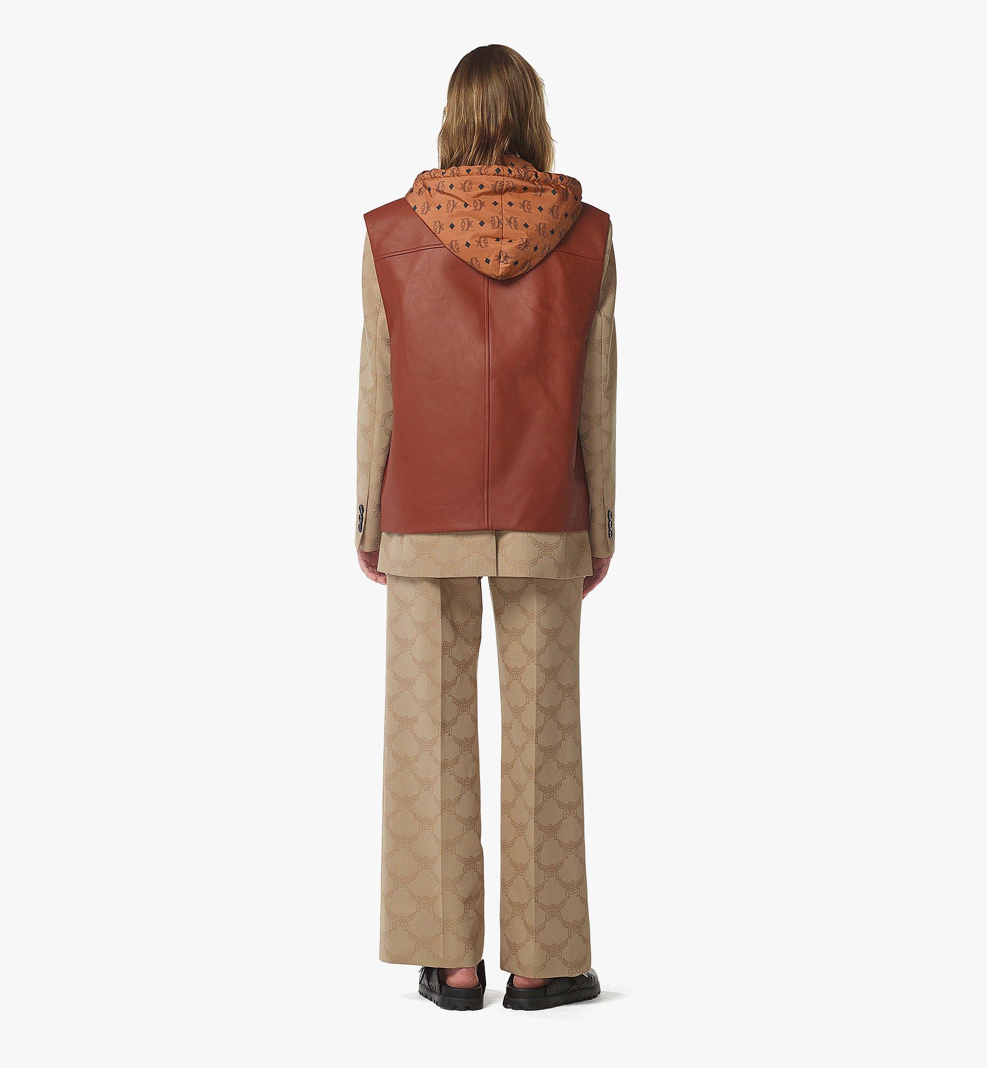 MCM Reversible Vest in Lamb Leather and Monogram Nylon Brown MHVFSMM02NR044 Alternate View 4