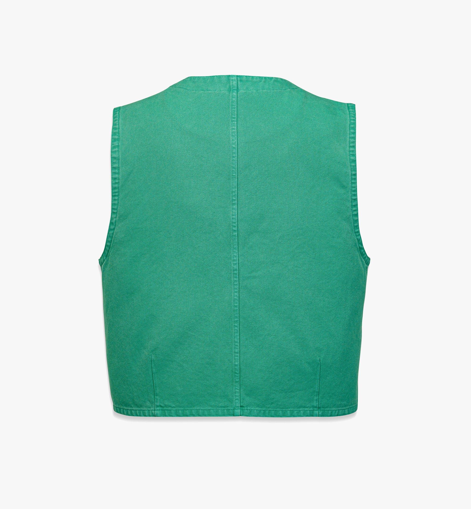 MCM MCM x KASINA Bandana Monogram Gilet in Oxford Cotton Green MHVFSMM03KF00L Alternate View 1