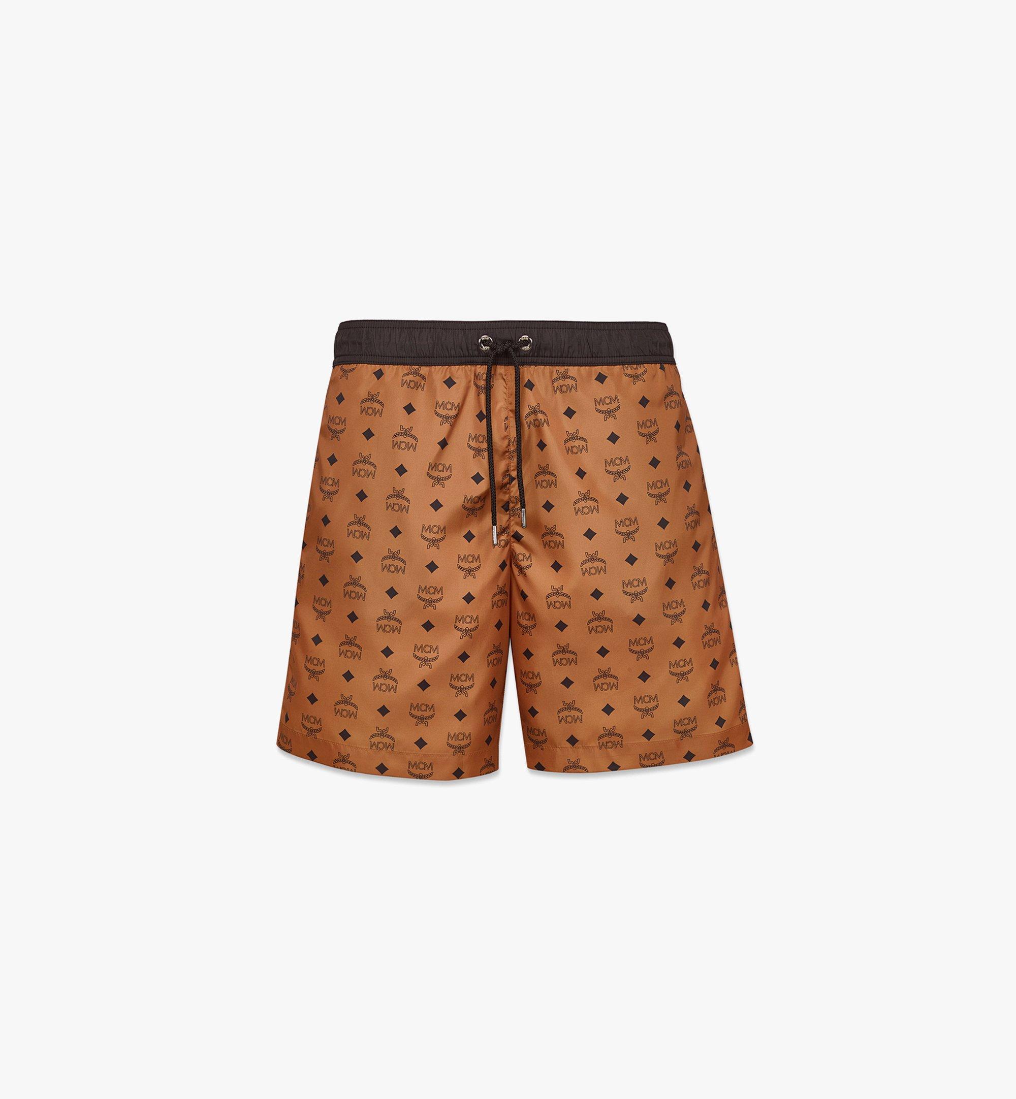 MCM Men's Monogram Print Swim Trunks