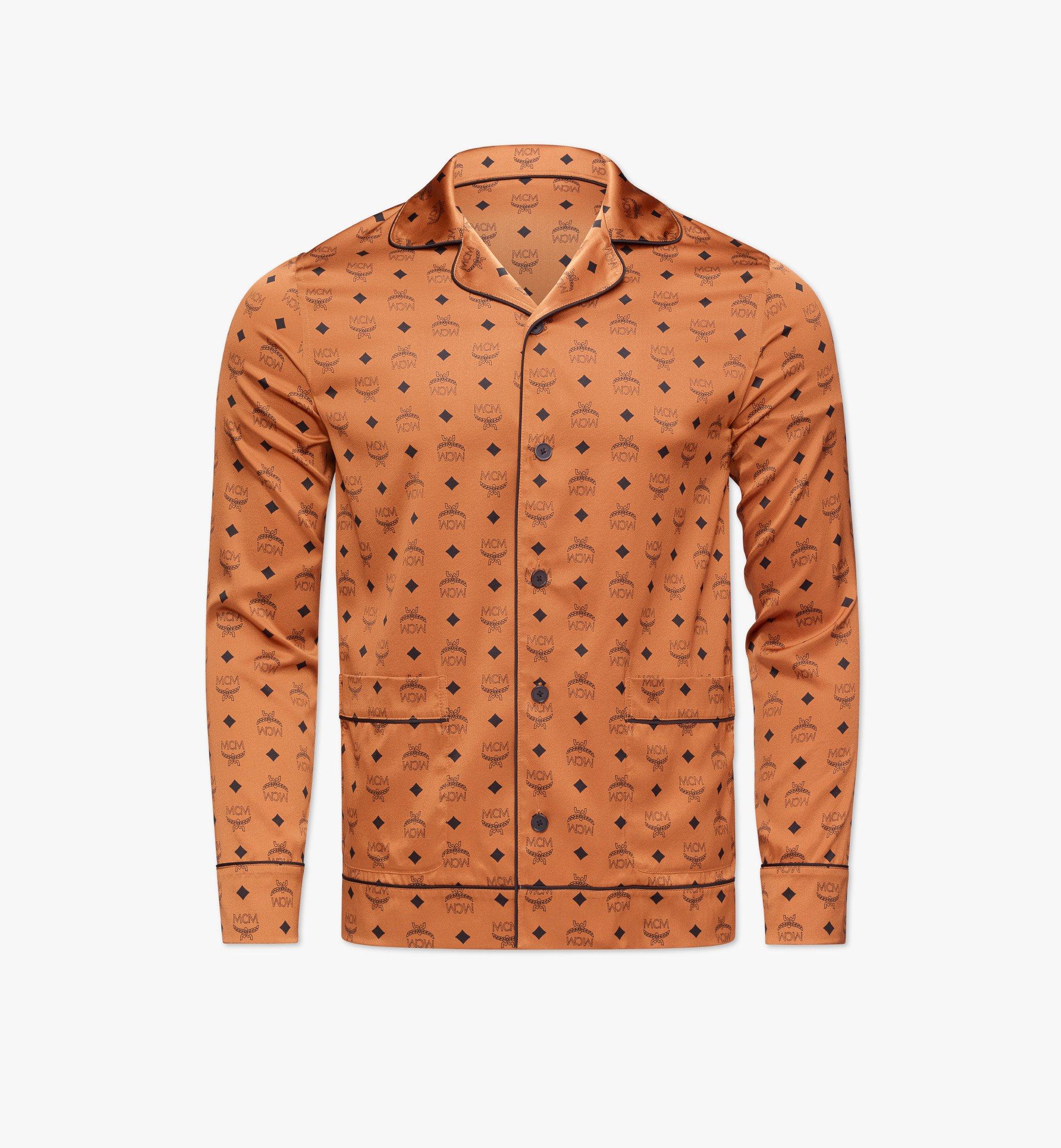 MCM Classic Logo Silk Pajama Shirt Cognac MHXBSMM08CO0XL 更多视角 1