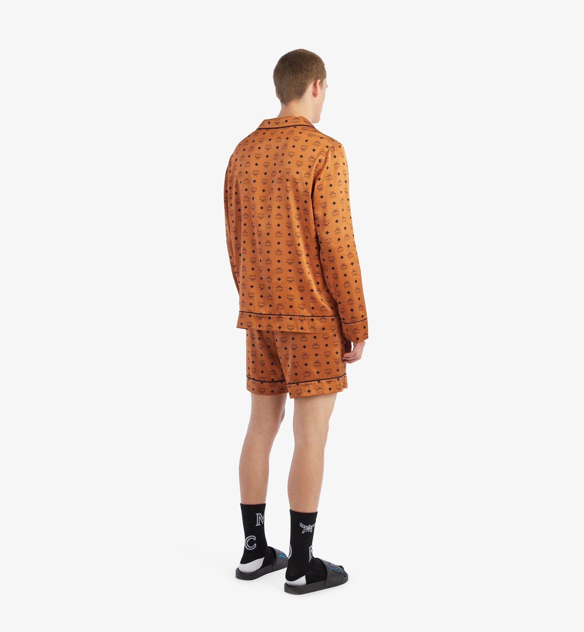 MCM Classic Logo Silk Pajama Shirt Cognac MHXBSMM08CO0XL 更多视角 2