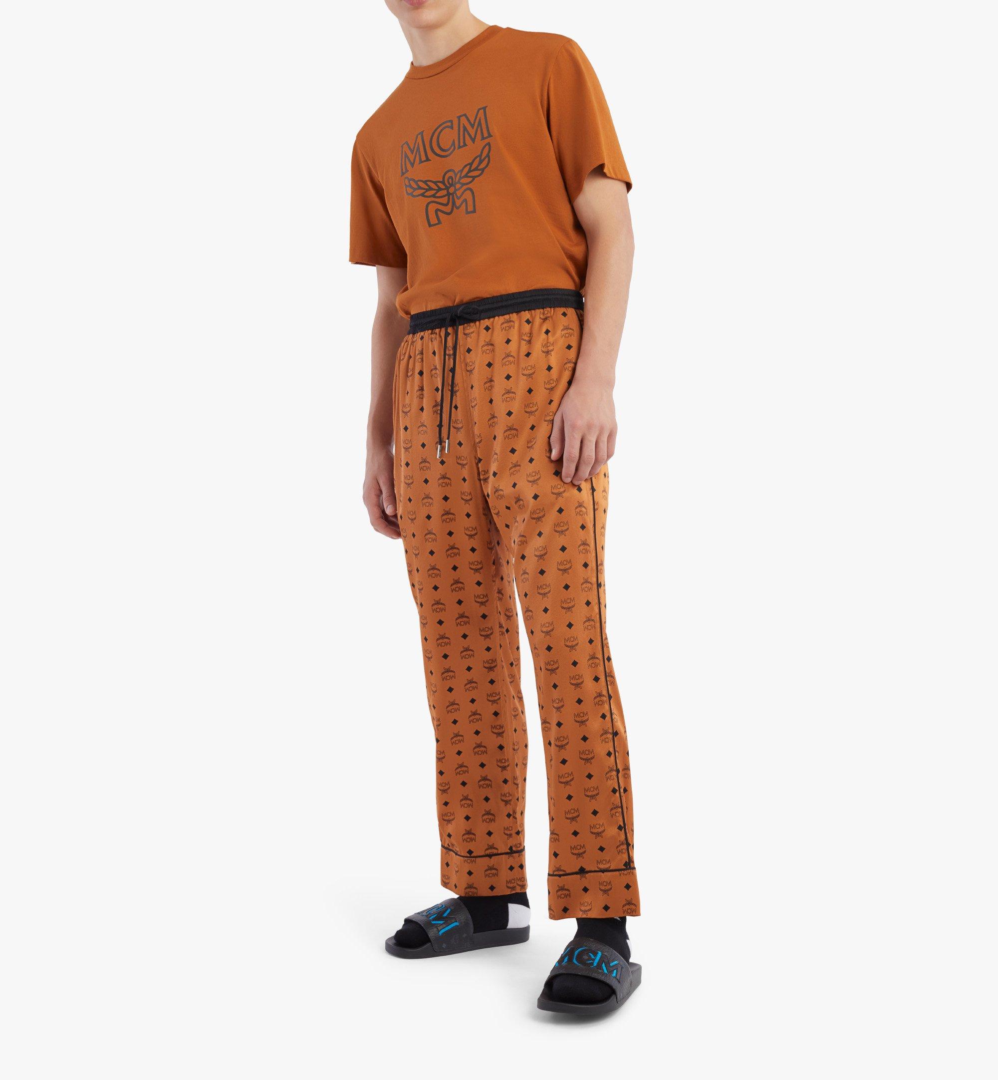 Medium Classic Logo Silk Pajama Pants Cognac | MCM ®US