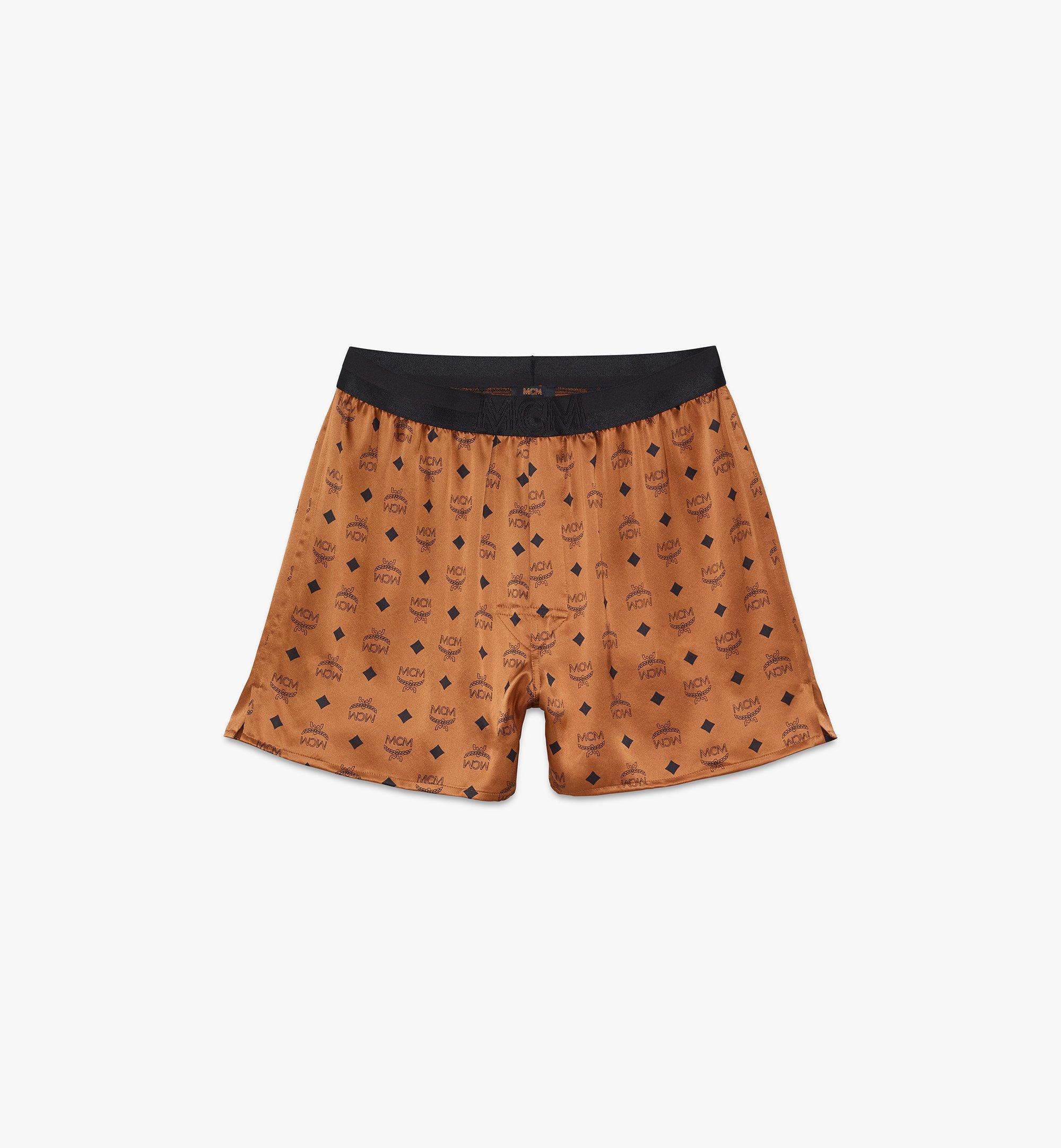 Mcm Men's Silk Print Boxer Shorts In Cognac ModeSens