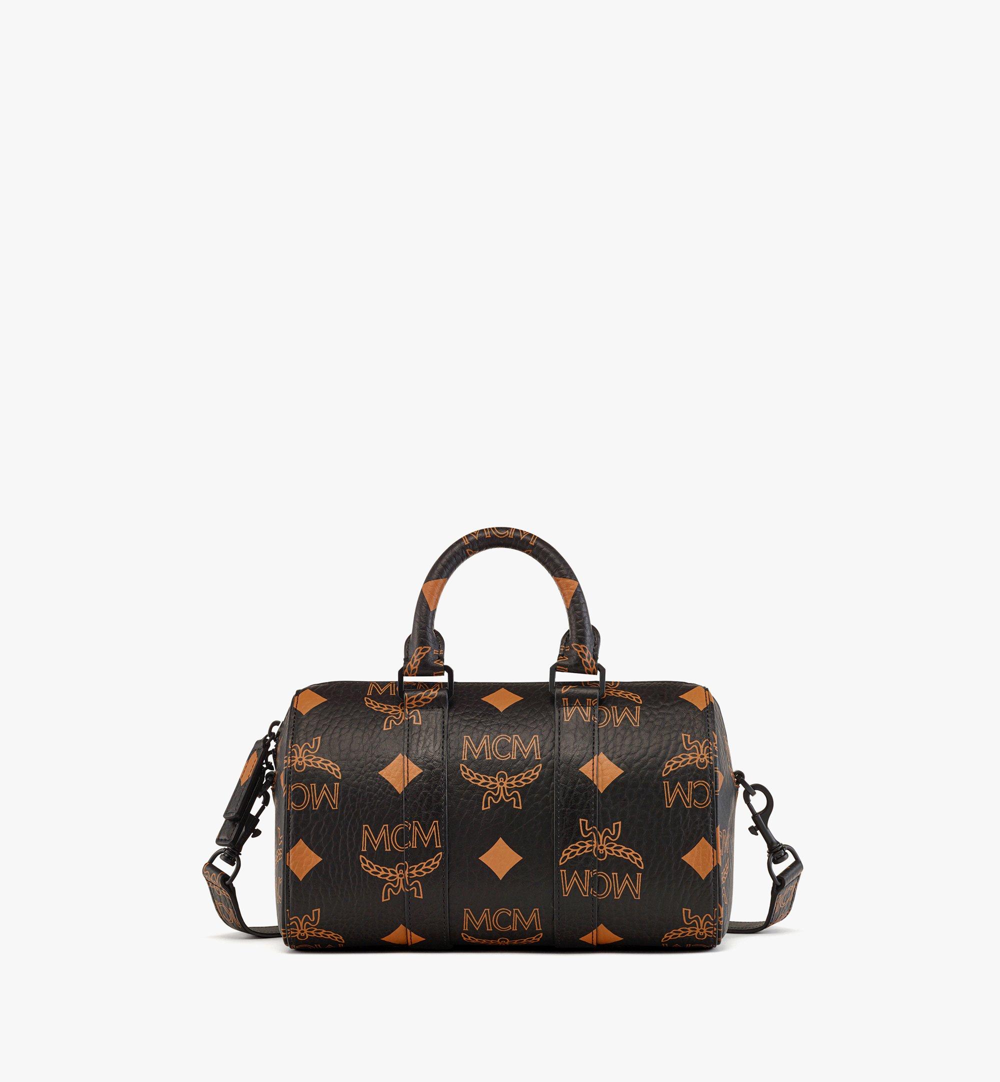 Small Aren Boston Bag in Maxi Visetos Black | MCM ®US