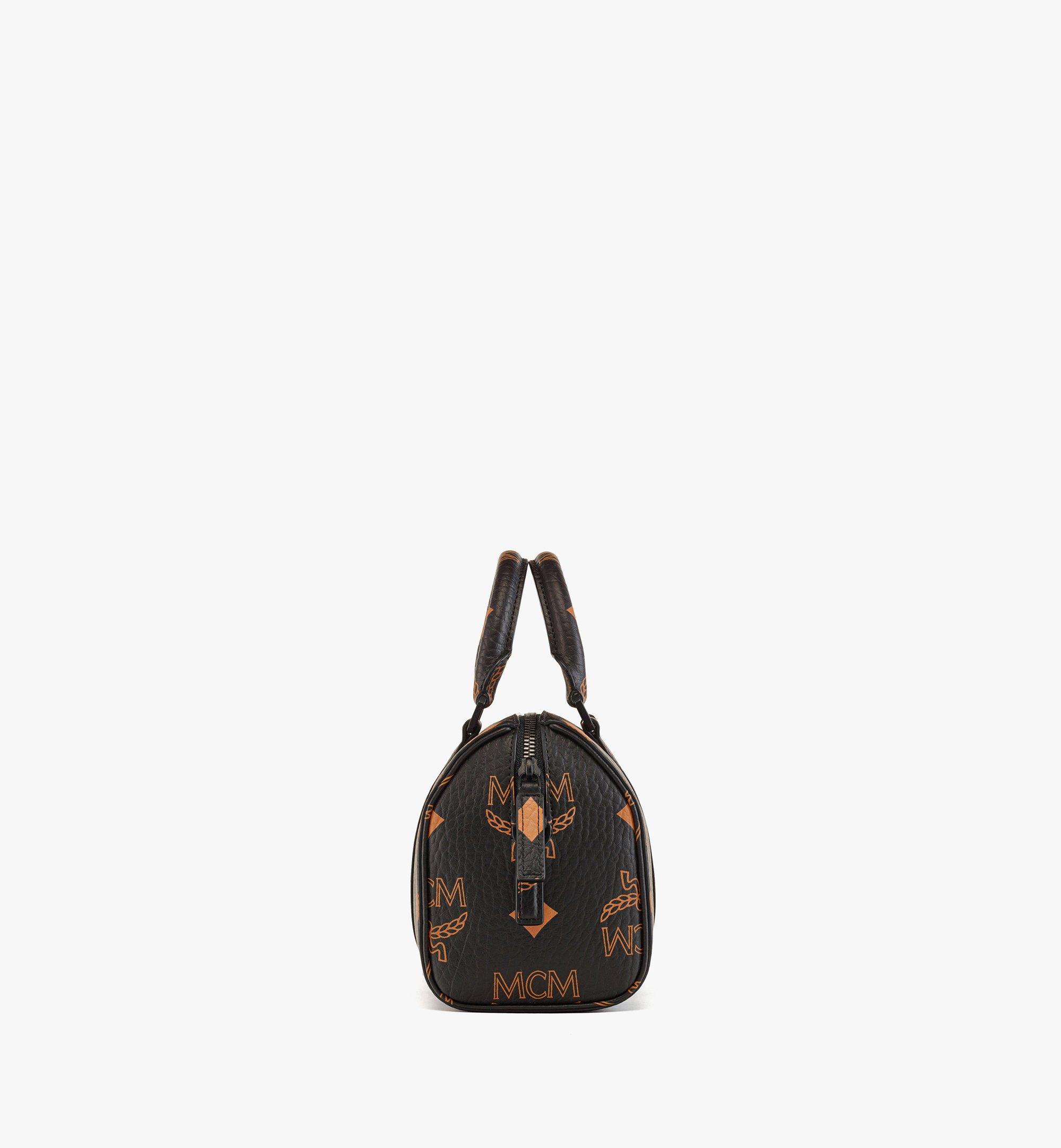 MCM Visetos Canvas Boston Bag Black - 10% Off