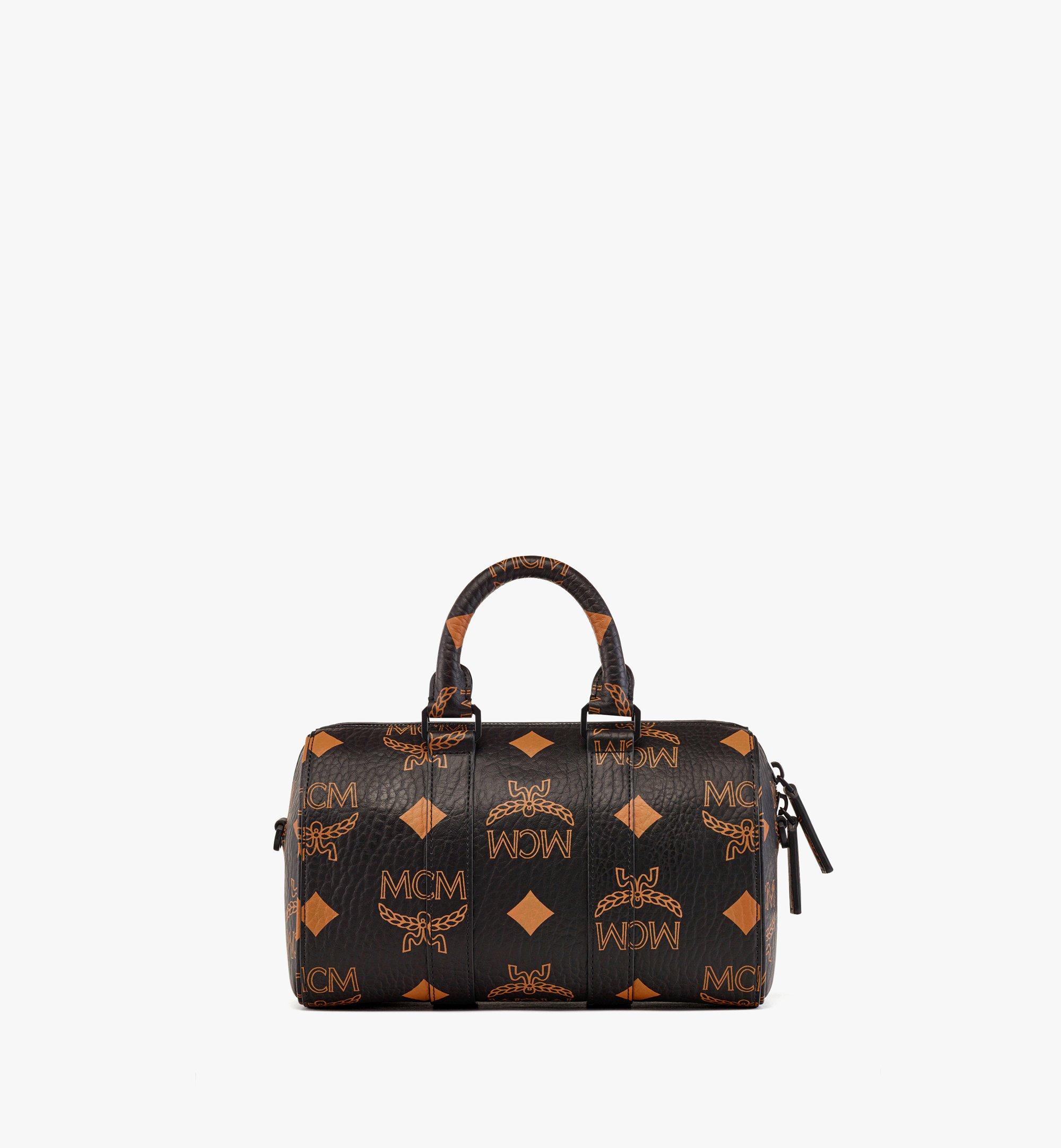 Mcm Aren Boston Bag in Maxi Visetos Black Visetos