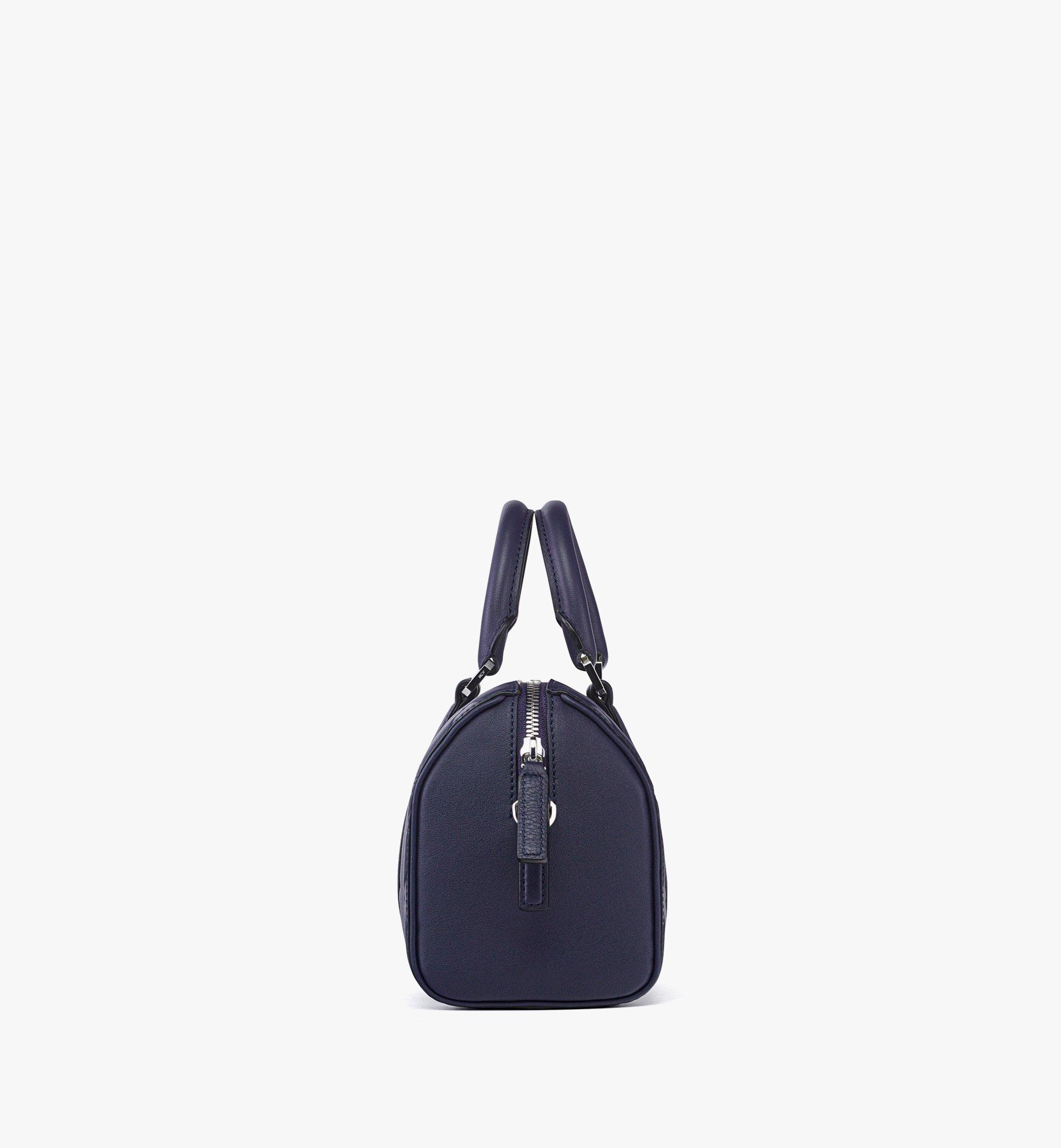 MCM Aren Boston Bag in Maxi Monogram Leather Blue MMBFSTA01VC001 Alternate View 1