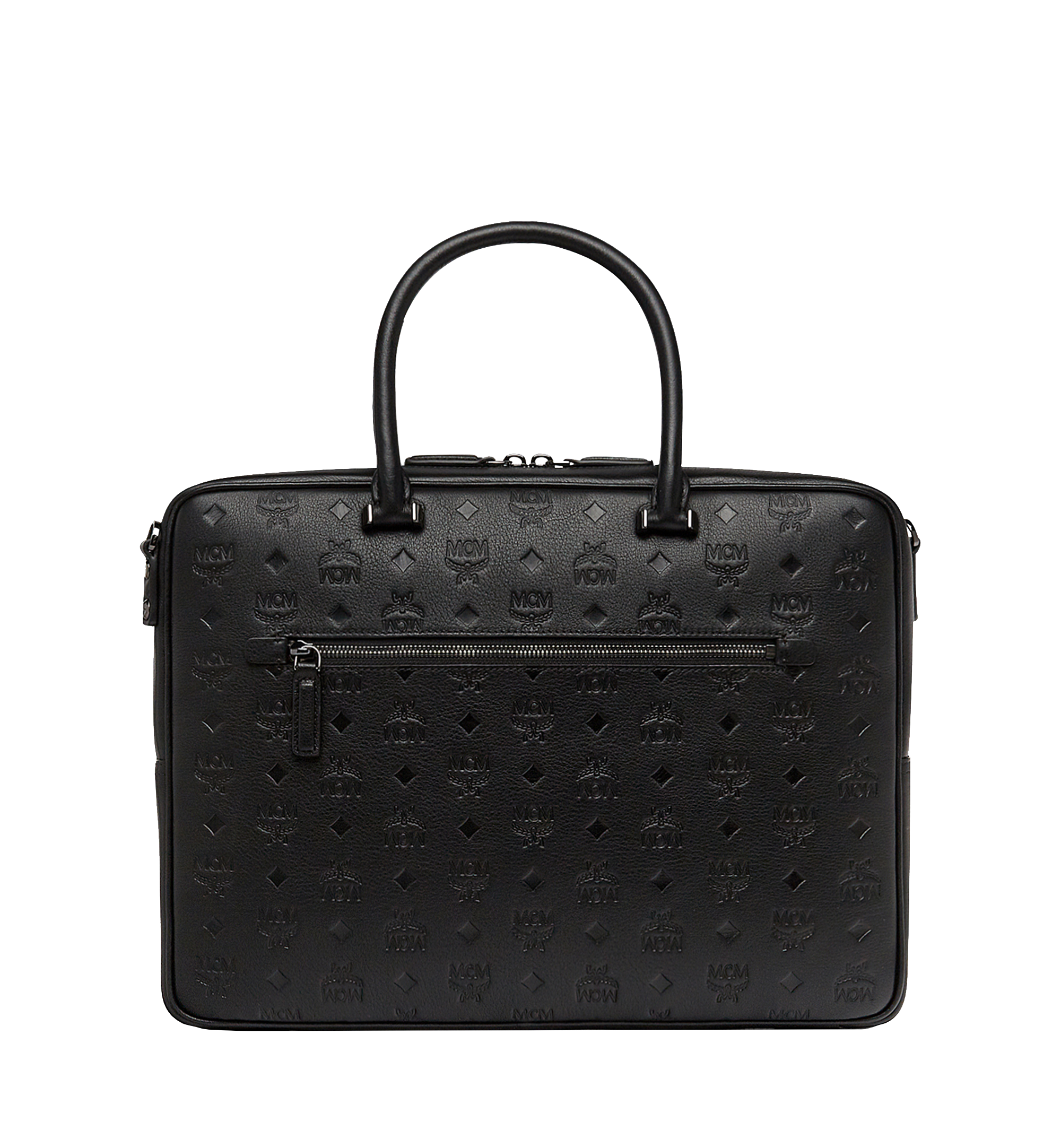 MCM Ottomar Briefcase in Monogram Leather Black MMF8SOT02BK001 Alternate View 1