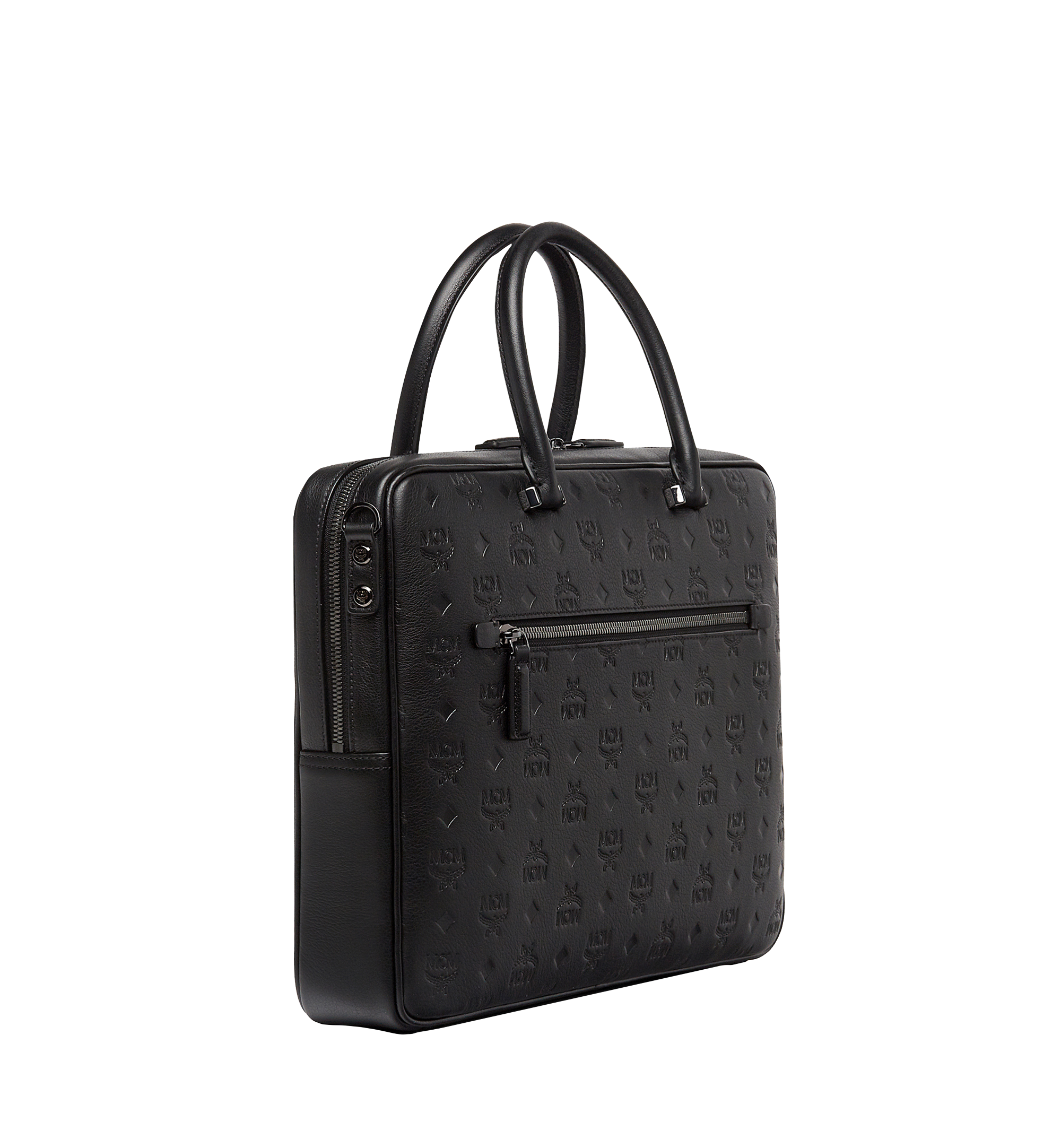 MCM Ottomar Briefcase in Monogram Leather Black MMF8SOT02BK001 Alternate View 1
