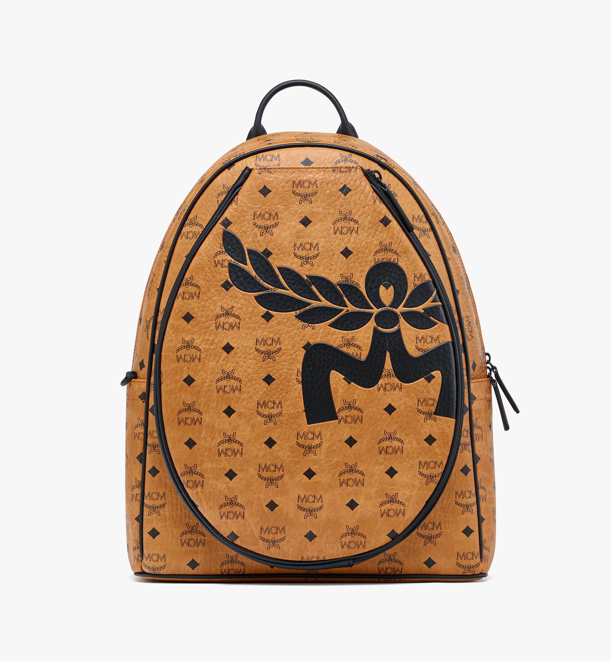 Medium Stark Tennis Backpack in Mega Laurel Visetos Cognac MCM US