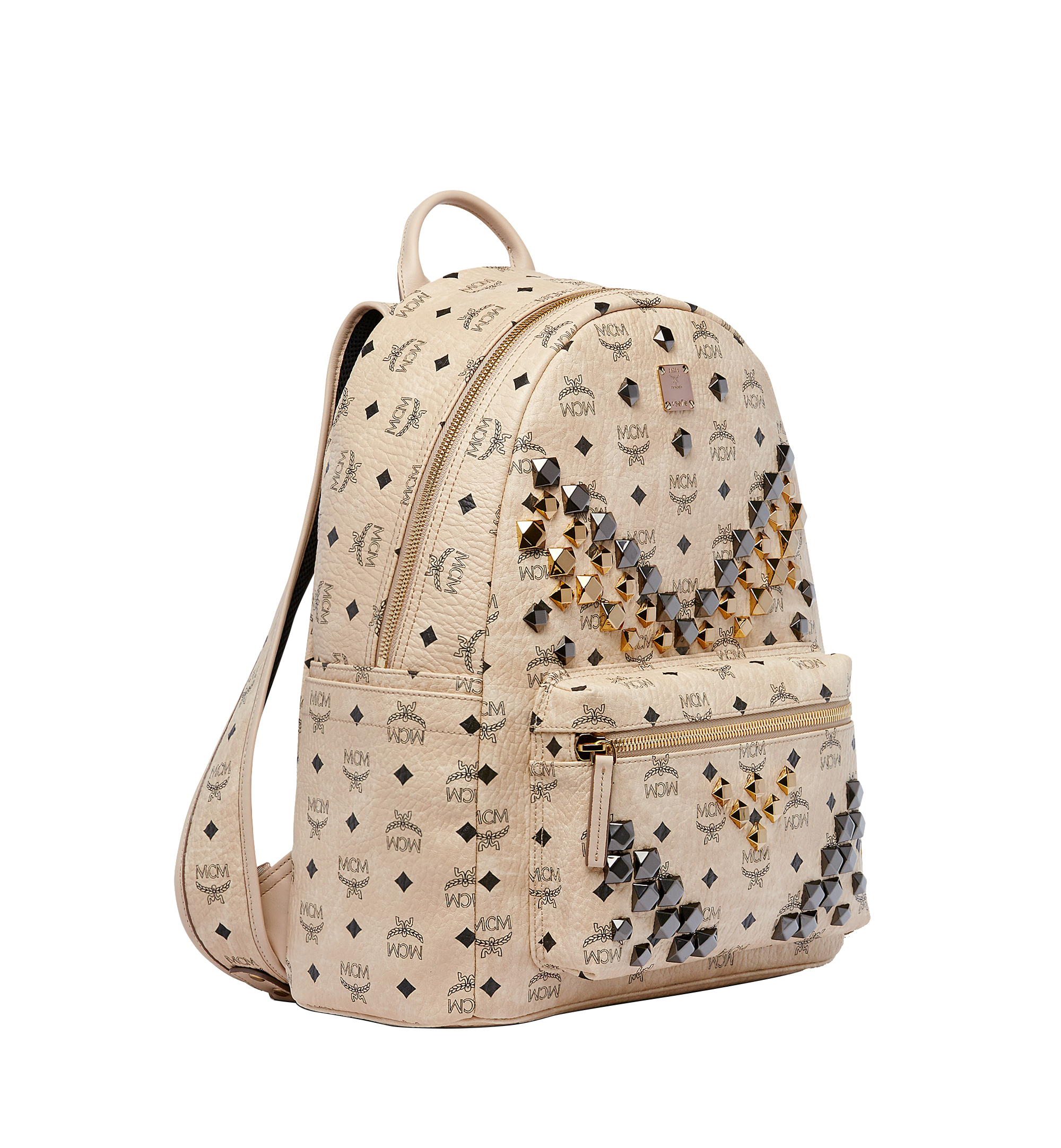 40 Cm 15 7 Stark M Studs Backpack In Visetos Beige Mcm Th