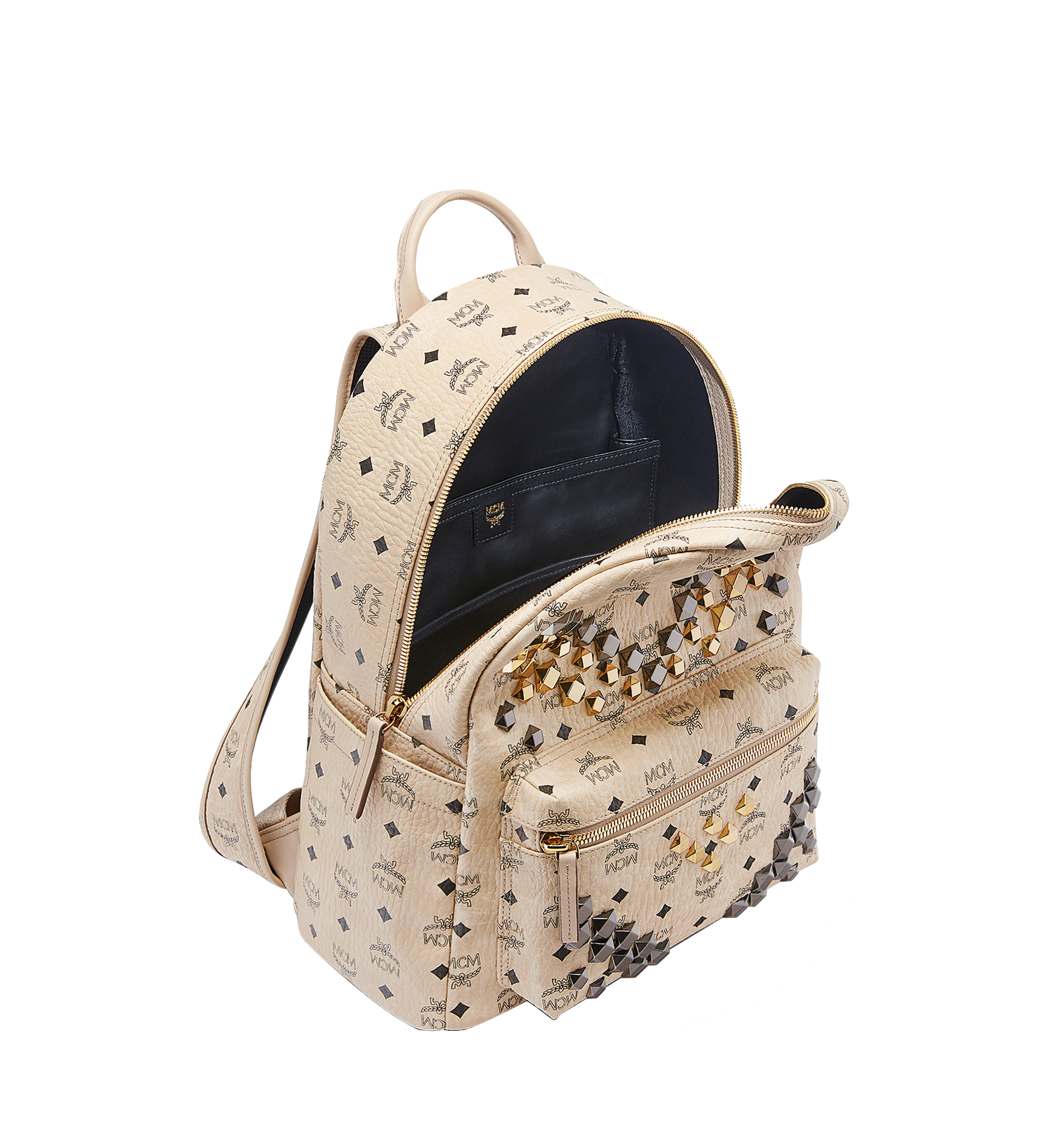 40 Cm 15 7 Stark M Studs Backpack In Visetos Beige Mcm Th