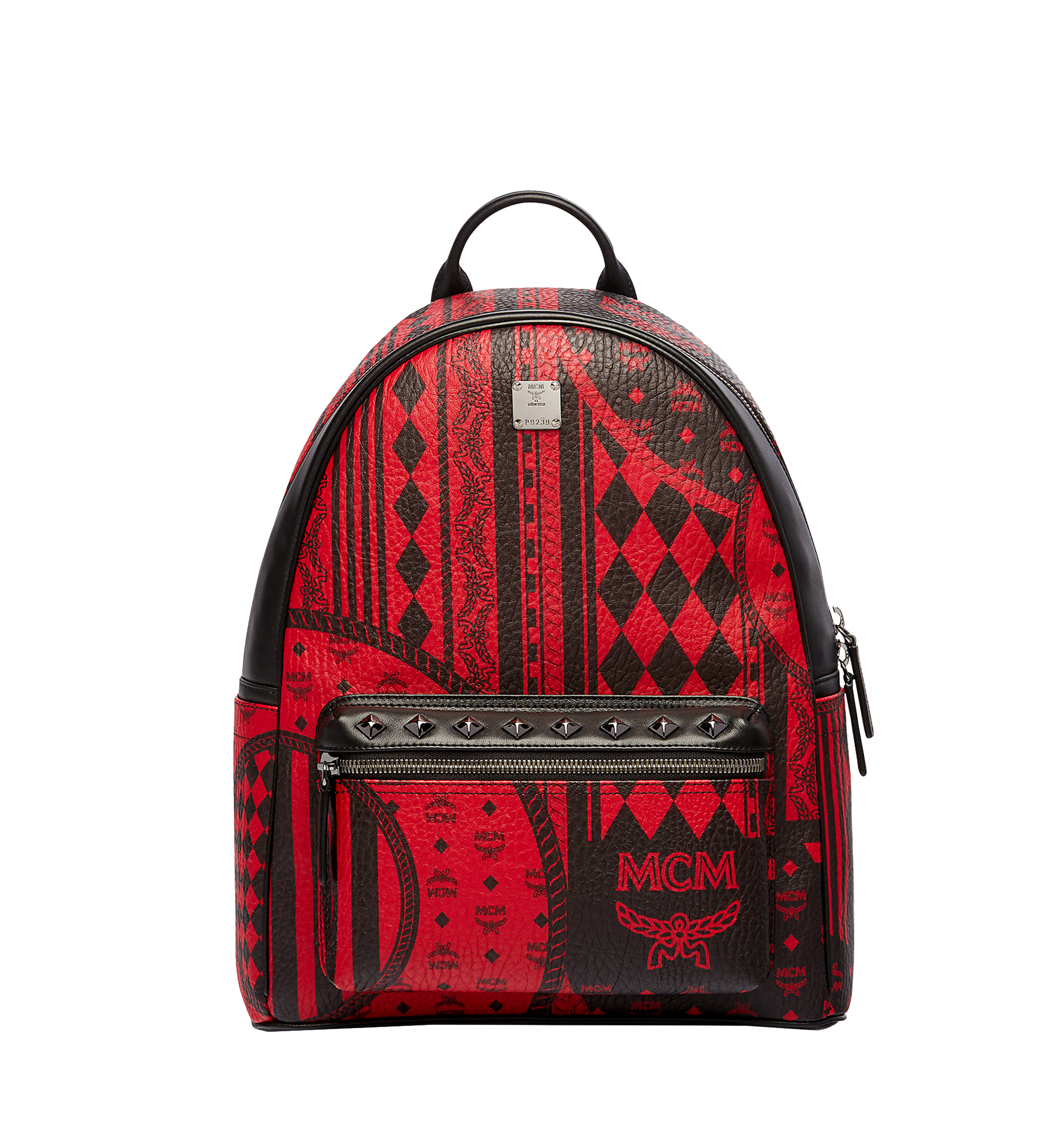 MCM Stark Baroque Print Backpack in Red