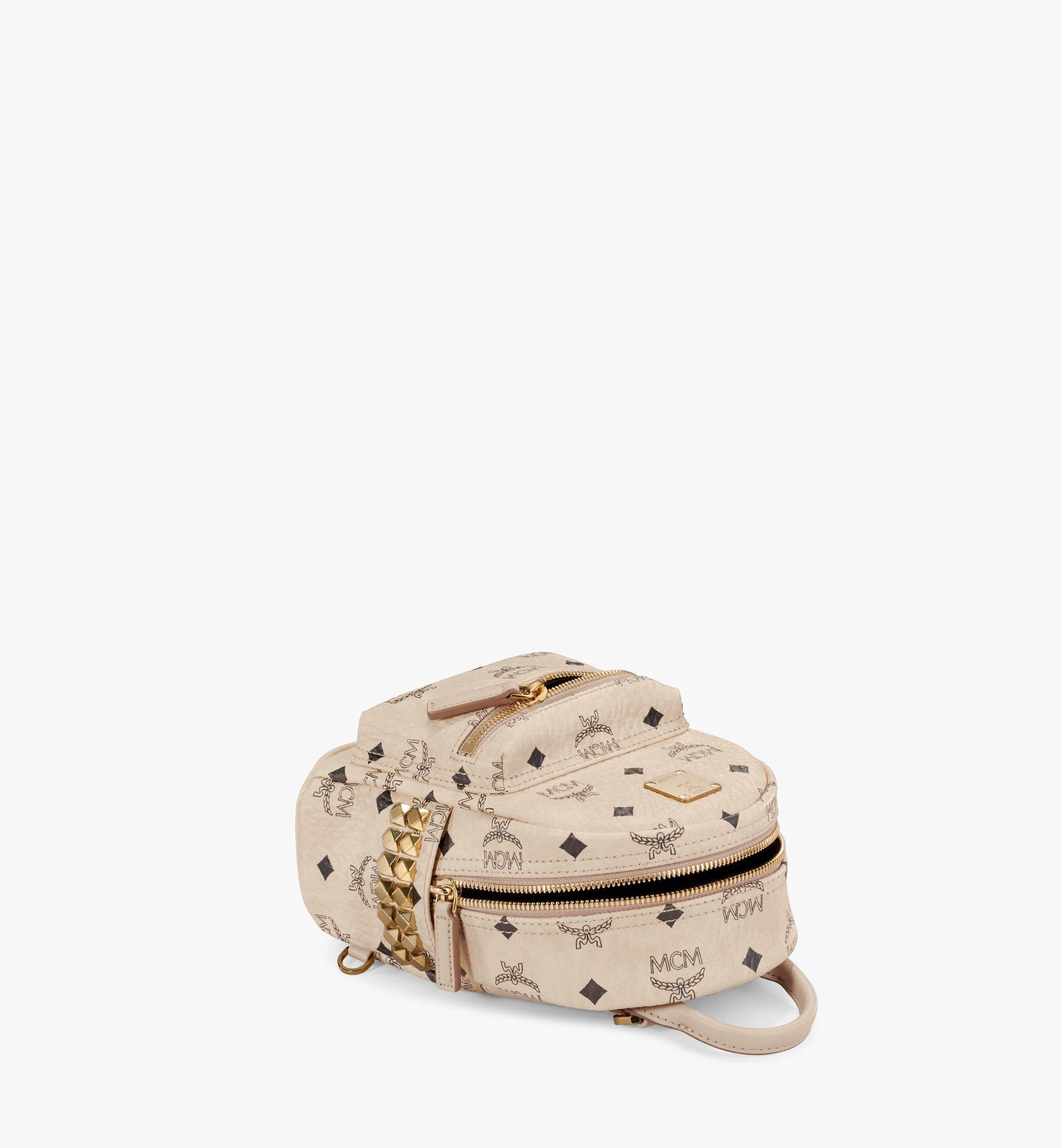 MCM Stark Bebe Boo Backpack in Visetos Beige MMK6AVE92IG001 Alternate View 3