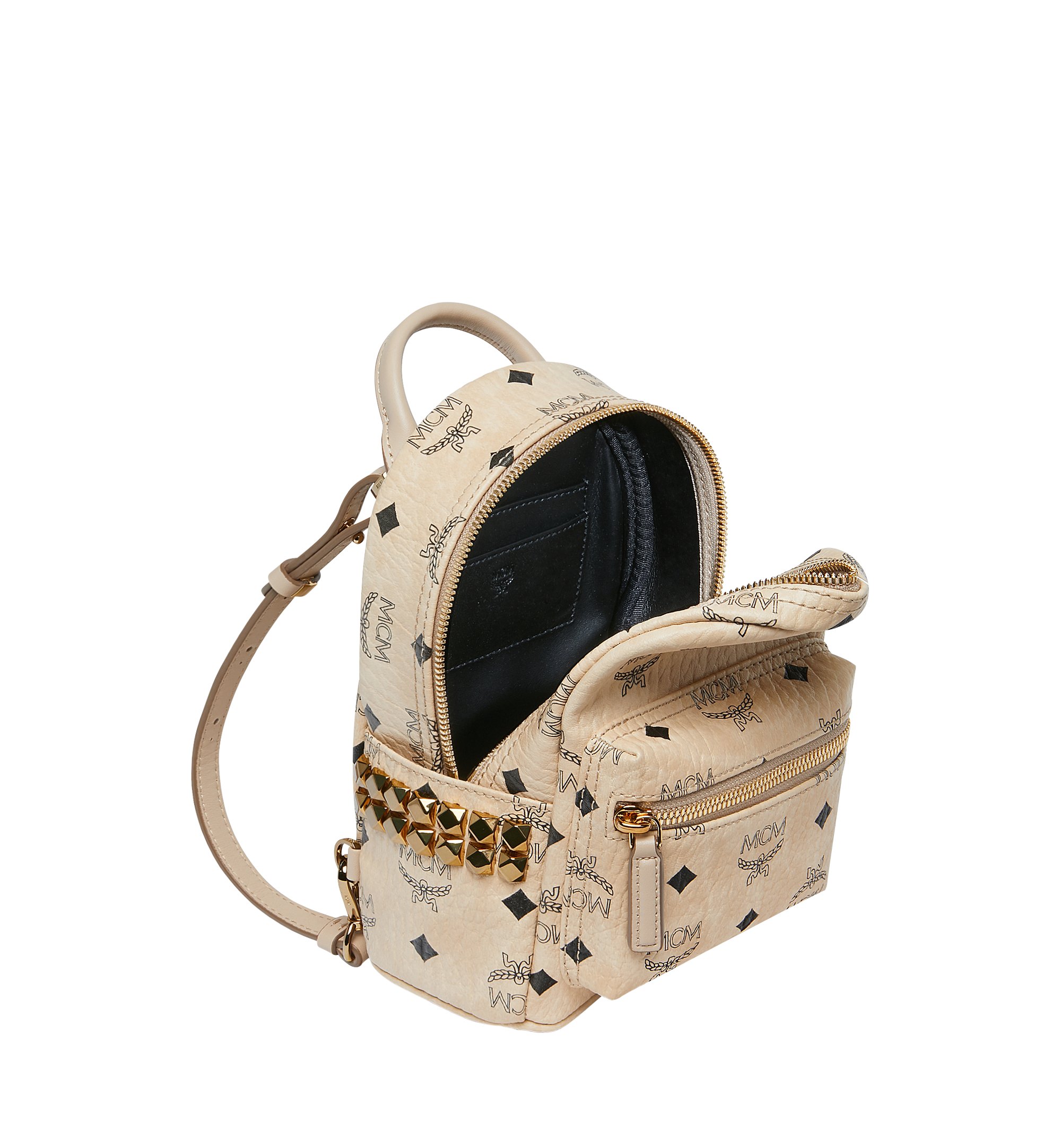 MCM Stark Bebe Boo Backpack in Visetos Beige MMK6AVE92IG001 Alternate View 7