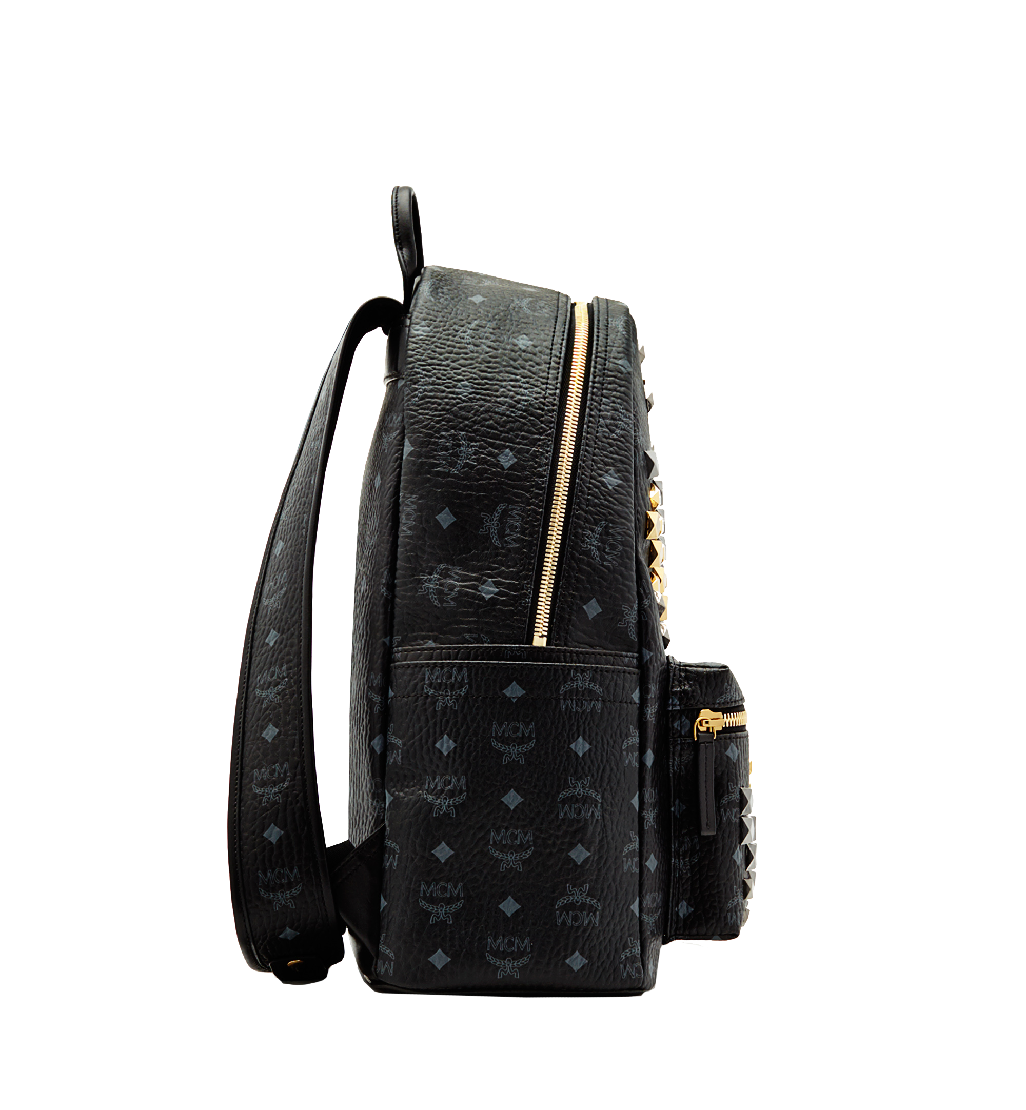 Medium Stark M Studs Backpack In Visetos Black MCM ®AU