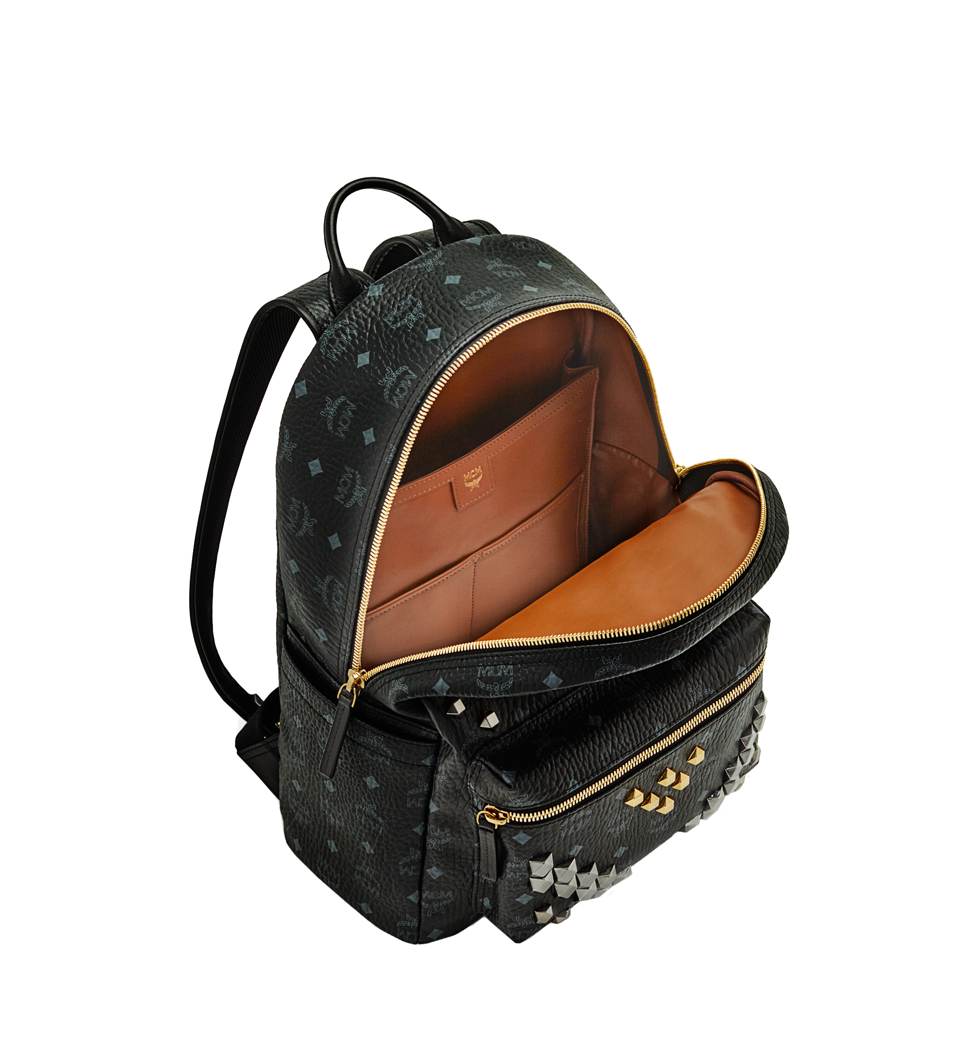 Medium Stark M Studs Backpack In Visetos Black | MCM ®TW